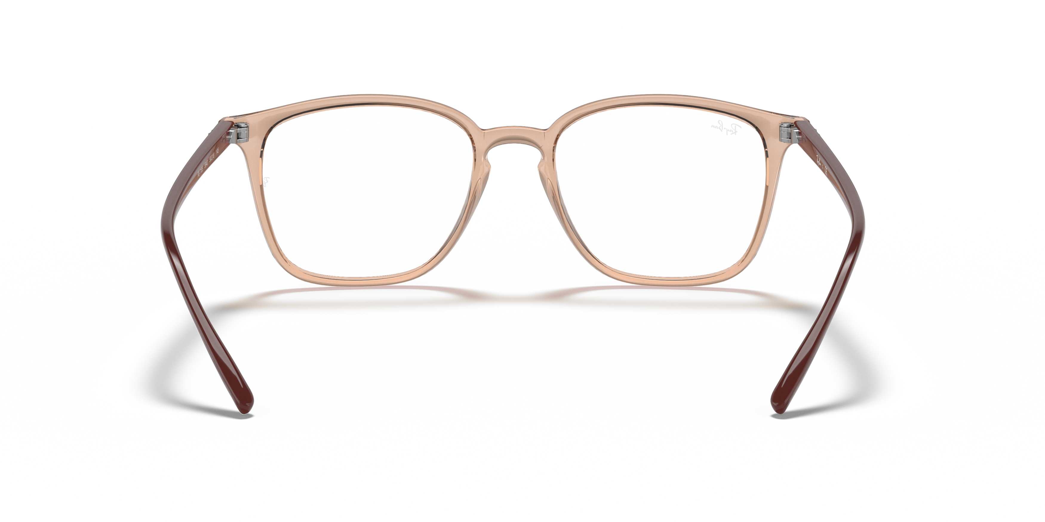 Detail02 Ray-Ban RX 7185 (5940) Glasses Transparent / Transparent, Brown