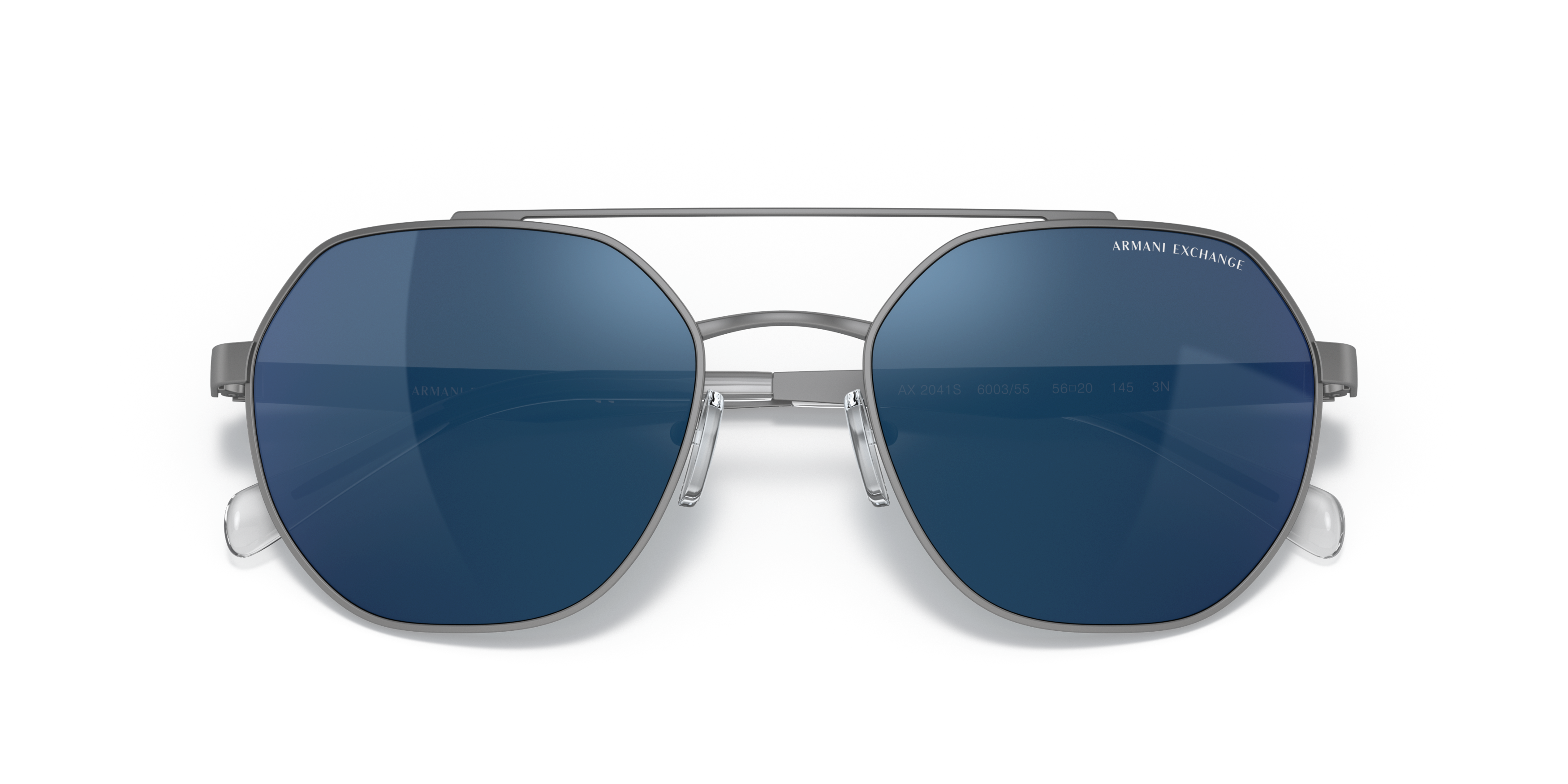 Folded Armani Exchange AX 2041S (600355) Sunglasses Blue / Grey