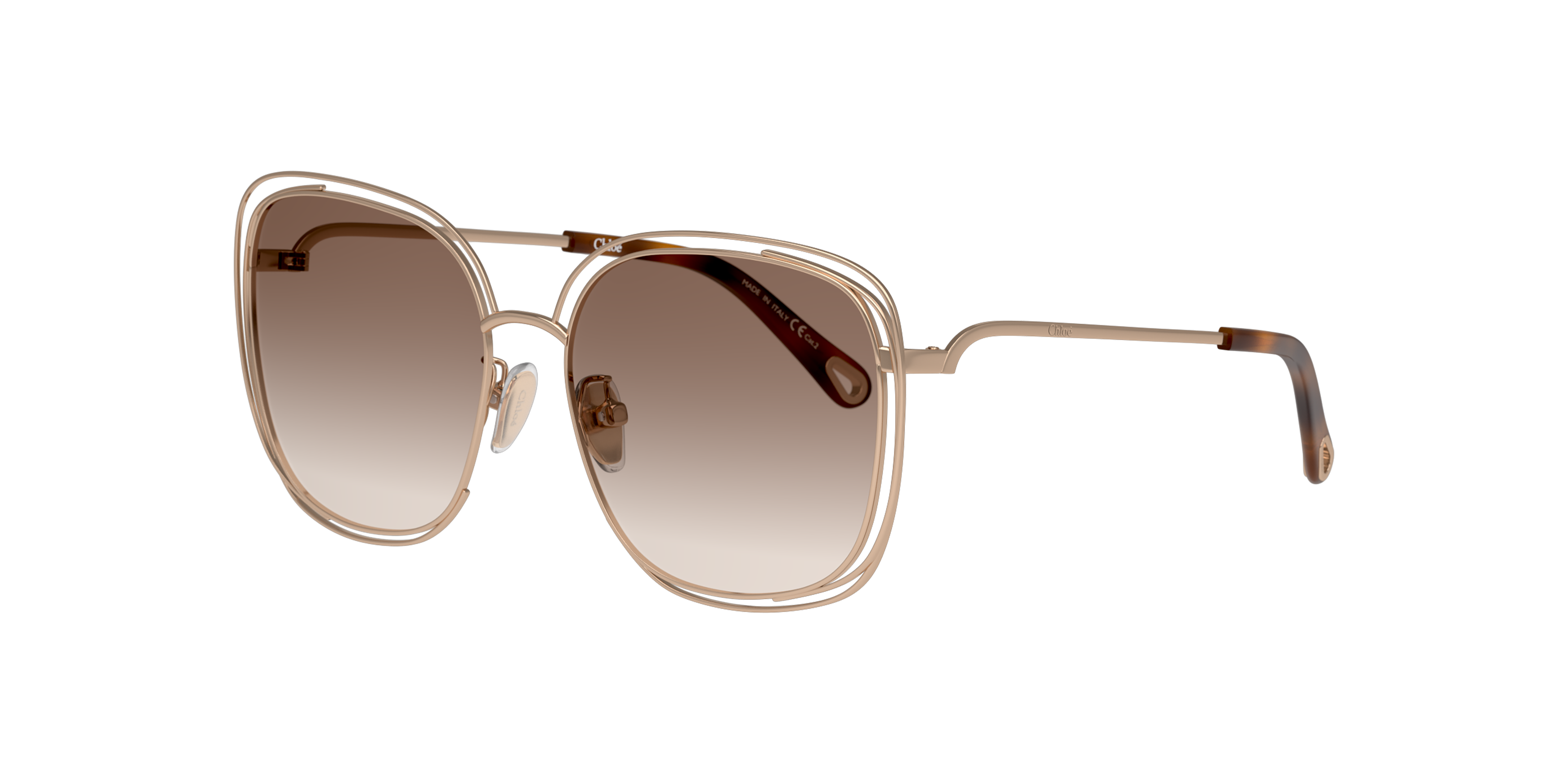 Angle_Left01 Chloe CH 0077SK (002) Sunglasses Brown / Gold