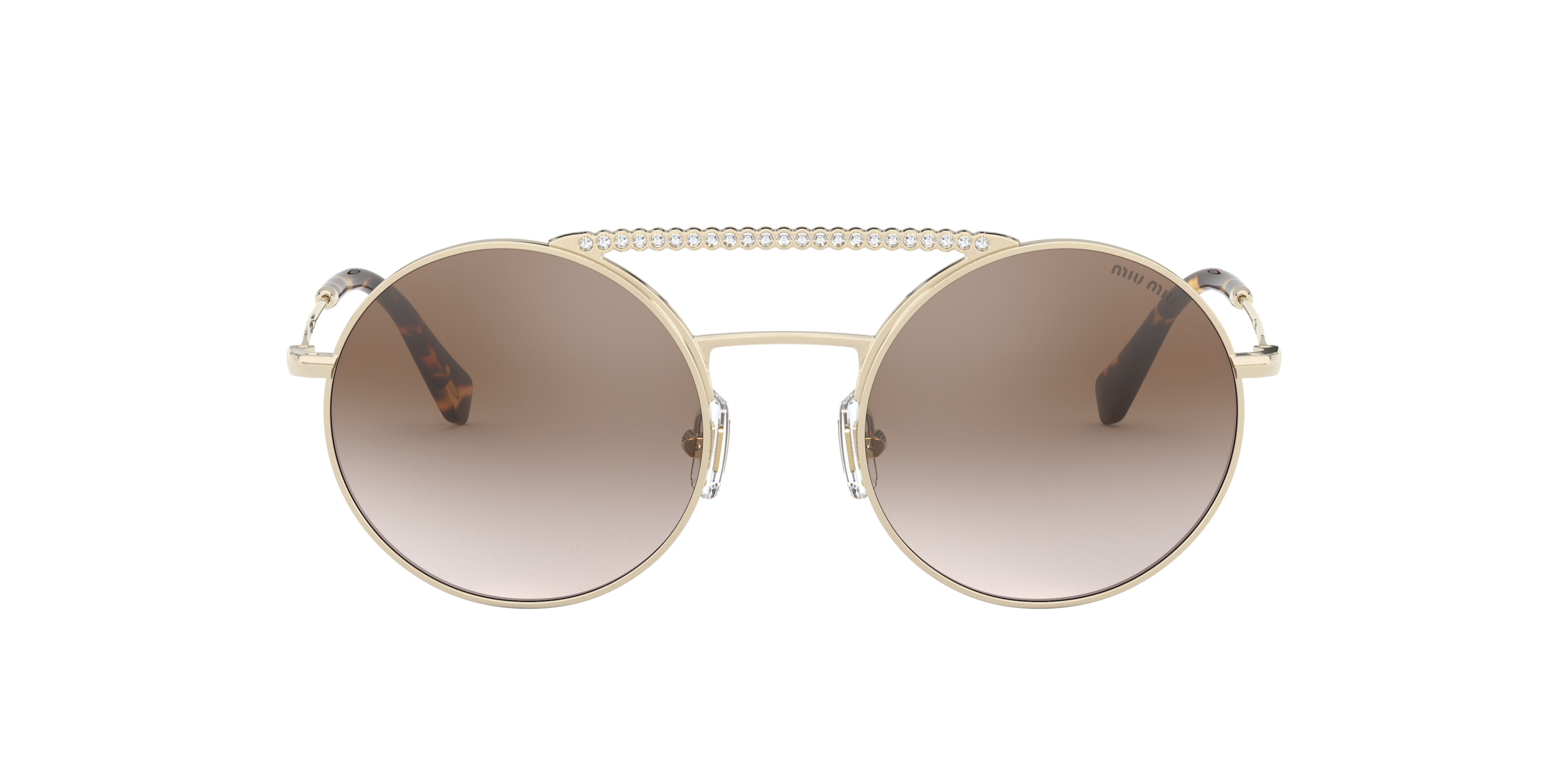 Front Miu Miu MU 52VS Sunglasses Brown / Gold