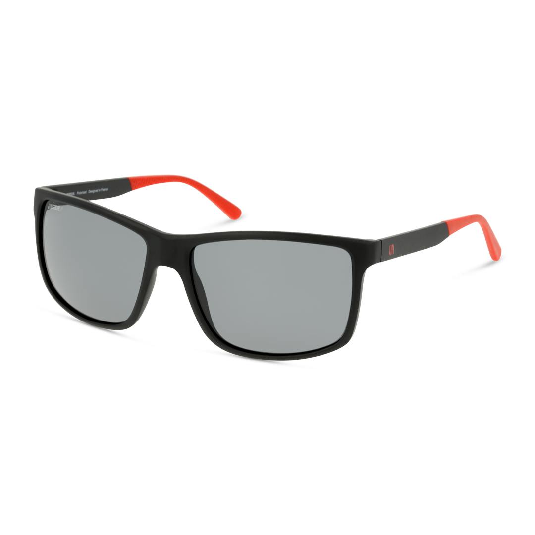Unofficial UNSM0092P Lunettes de Soleil Homme - Rectangle Noir Rouge - Verres Polarisés
