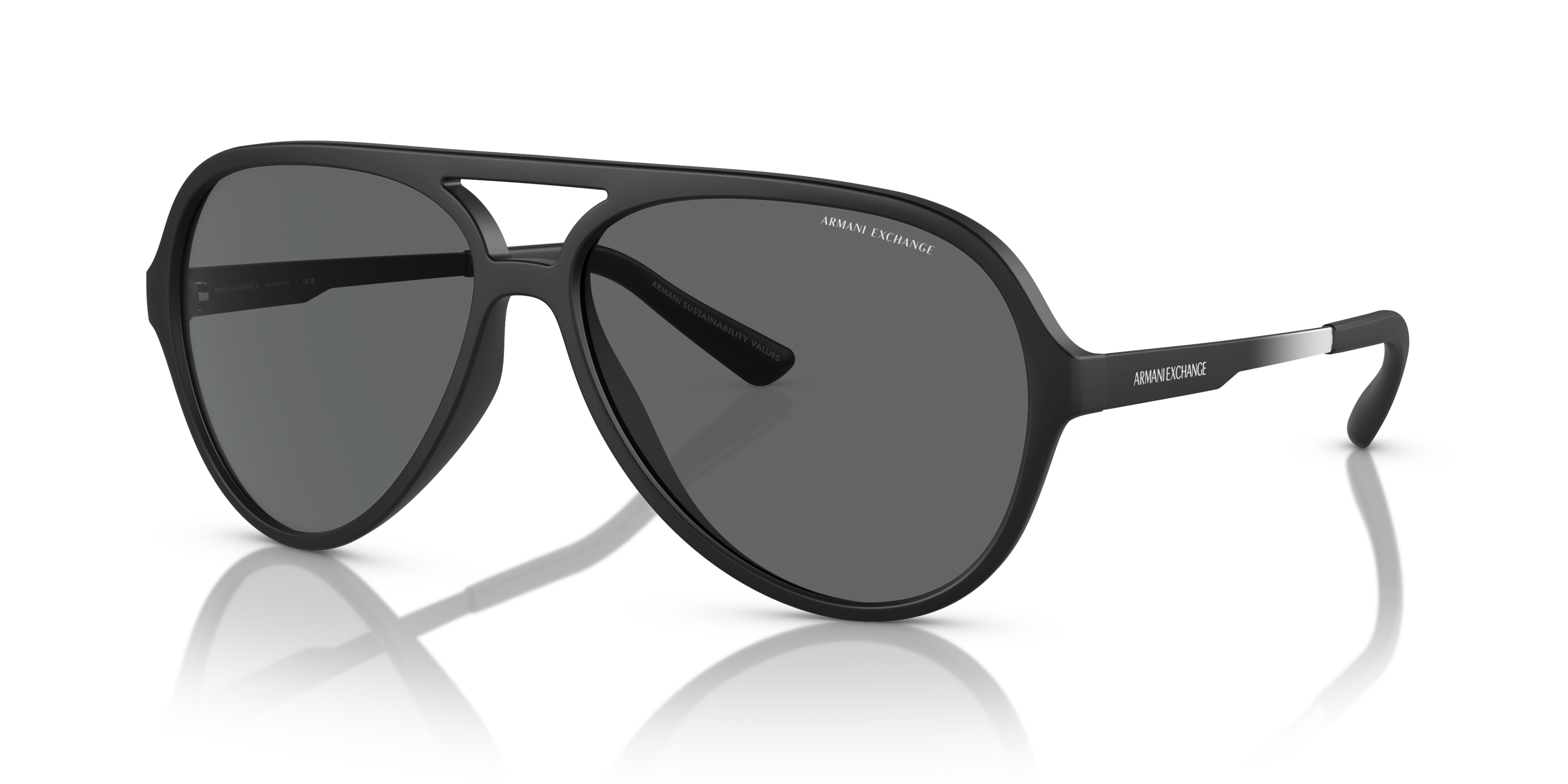 Angle_Left01 Armani Exchange AX 4133S (807887) Sunglasses Grey / Black