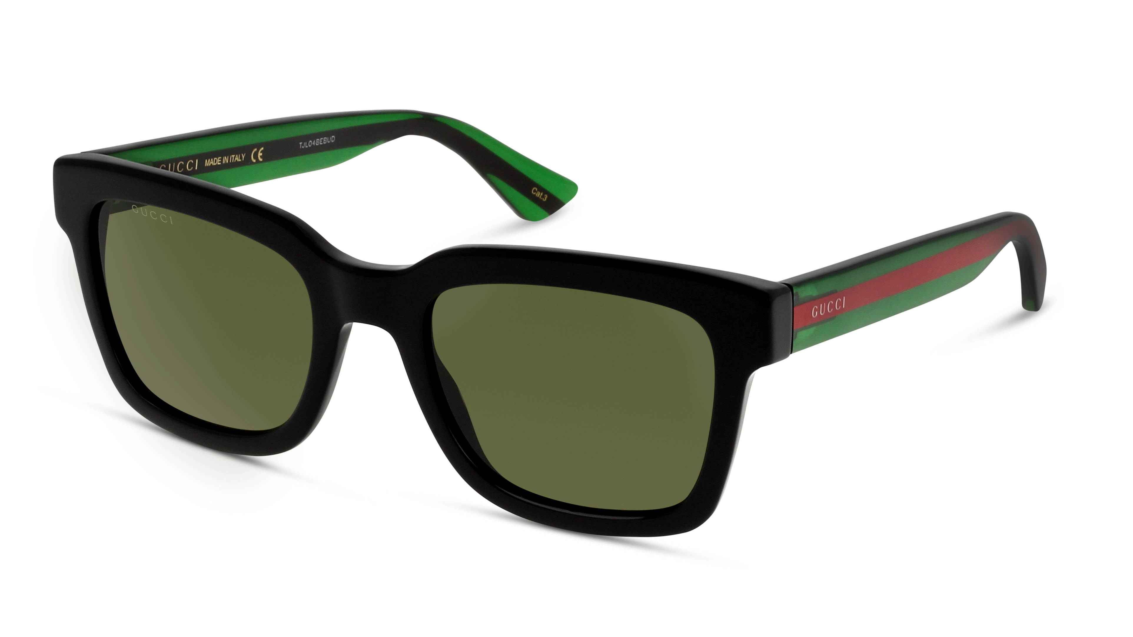 Angle_Left01 Gucci GG0001SN (002) Sunglasses Green / Havana