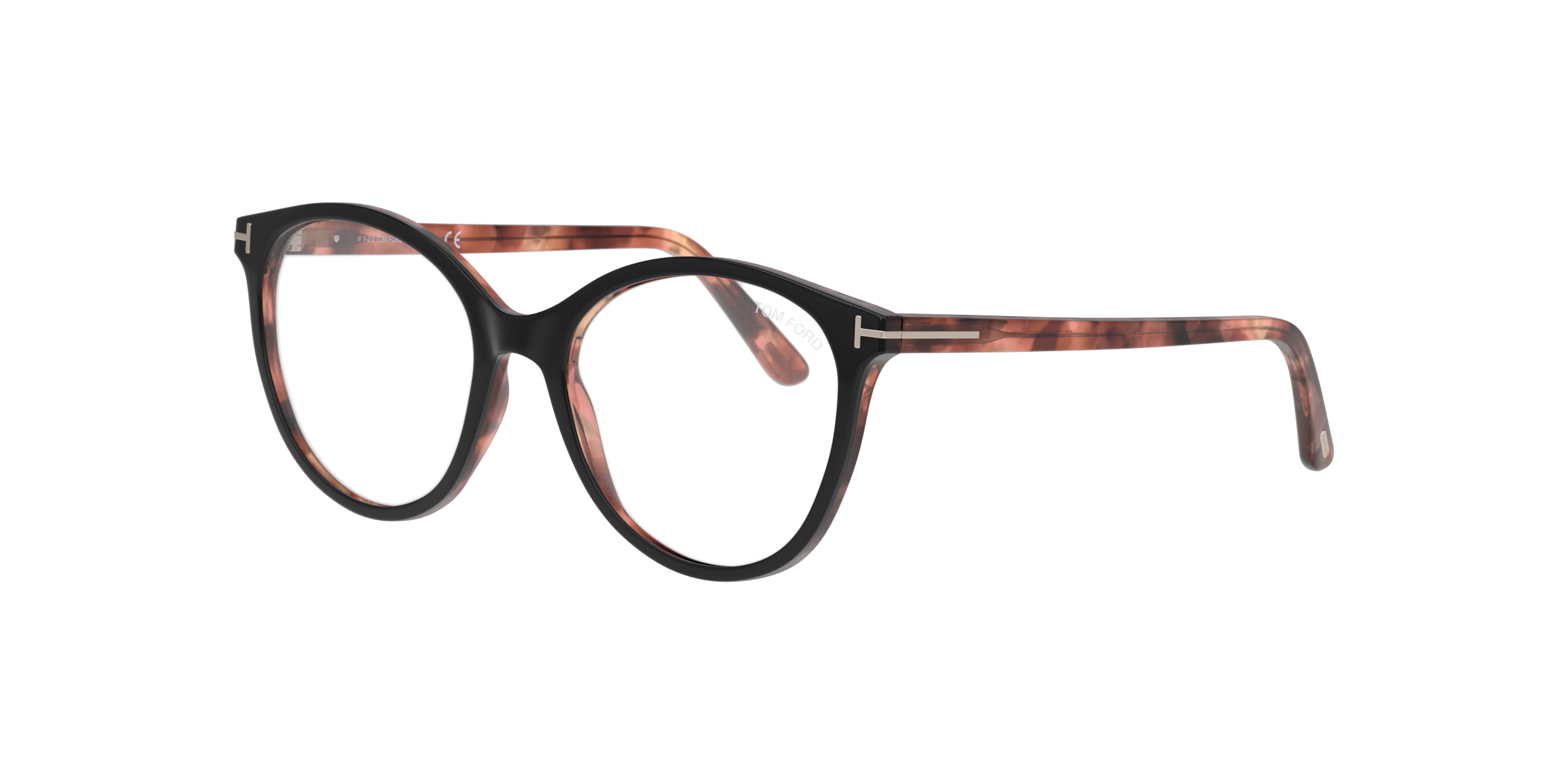 Angle_Left01 Tom Ford FT 5742-B Glasses Transparent / Black