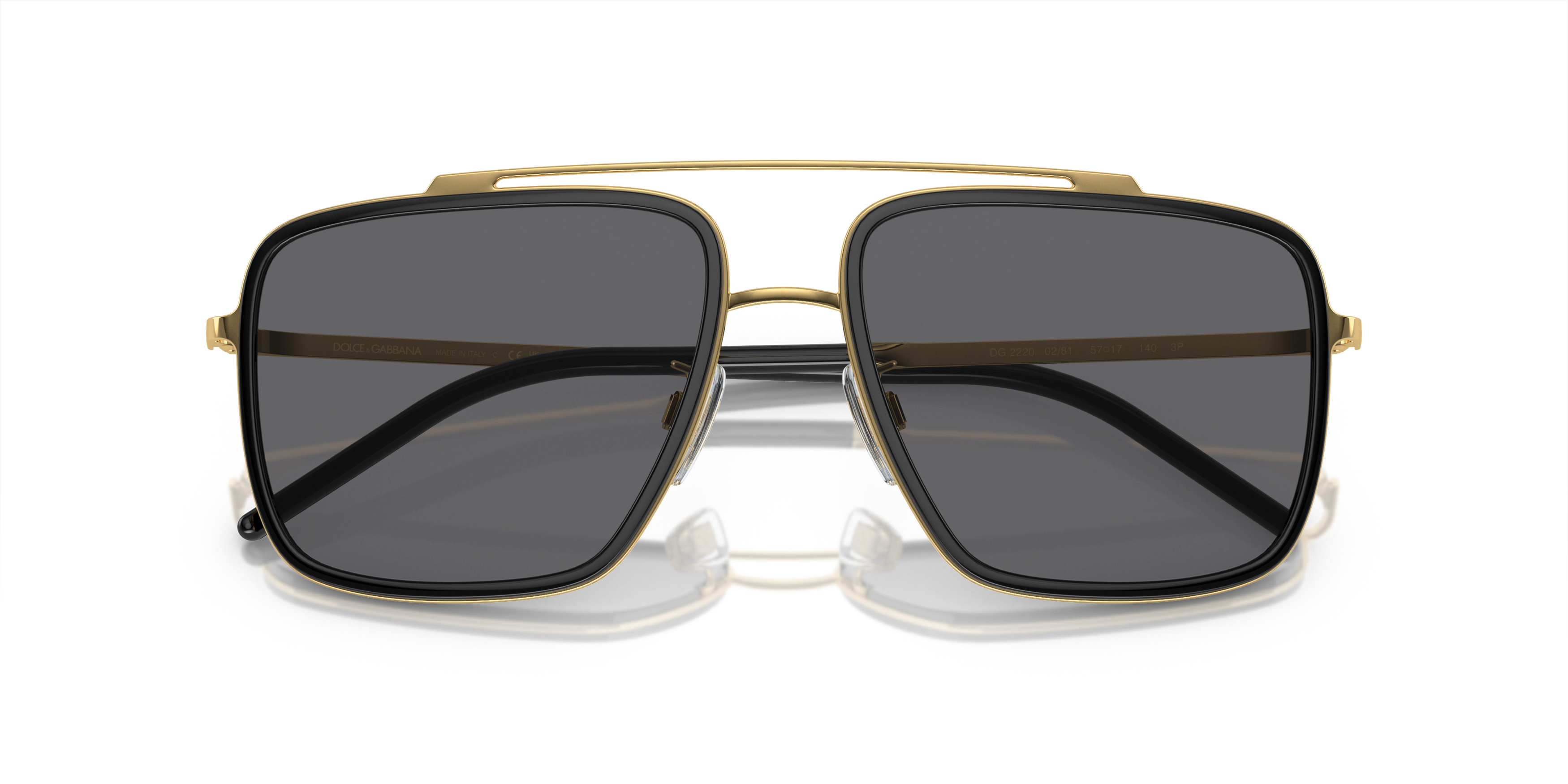 Folded Dolce & Gabbana DG 2220 (29618) Sunglasses Grey / Black