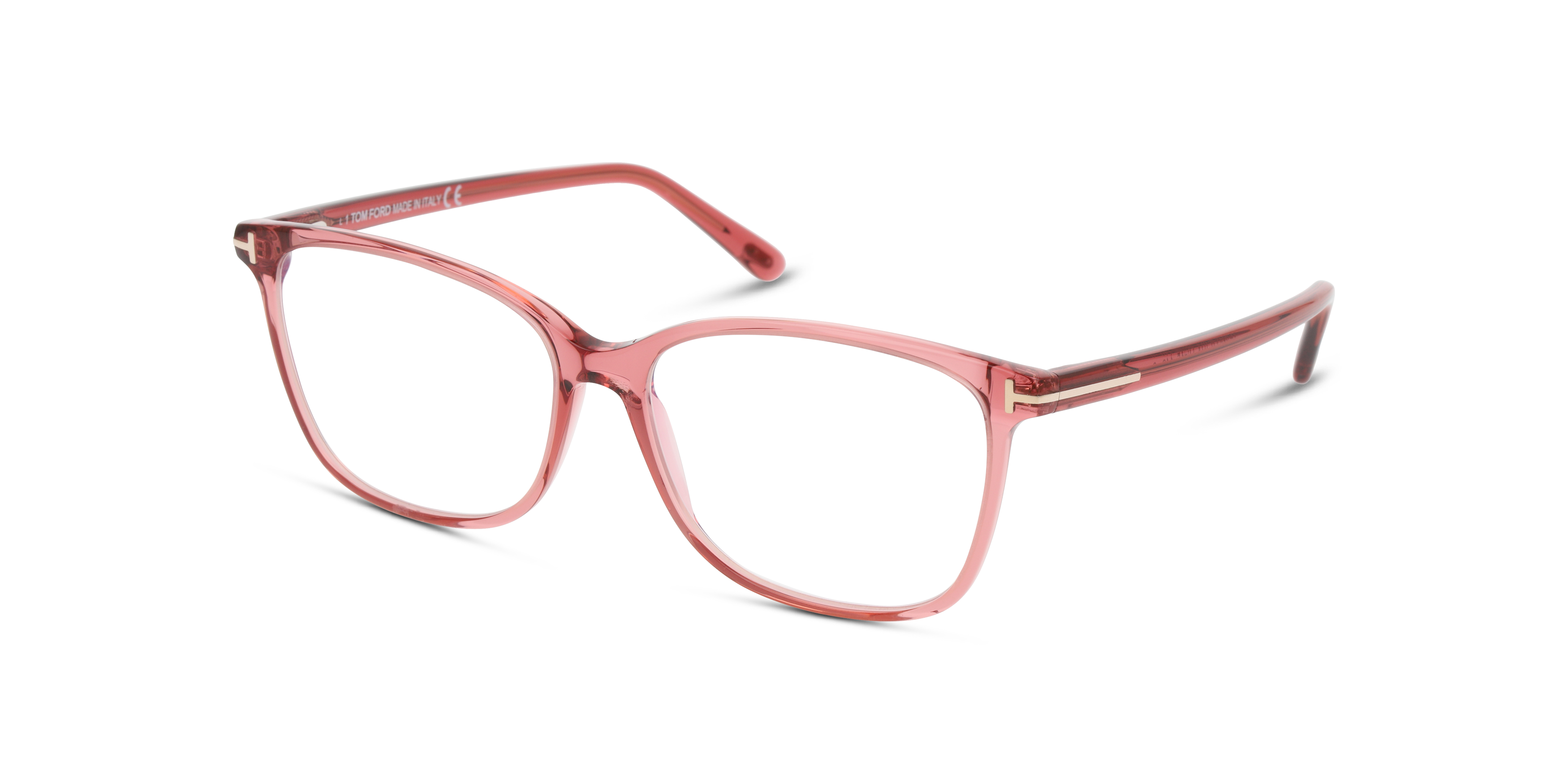 Angle_Left01 Tom Ford FT 5842-B Glasses Transparent / Havana