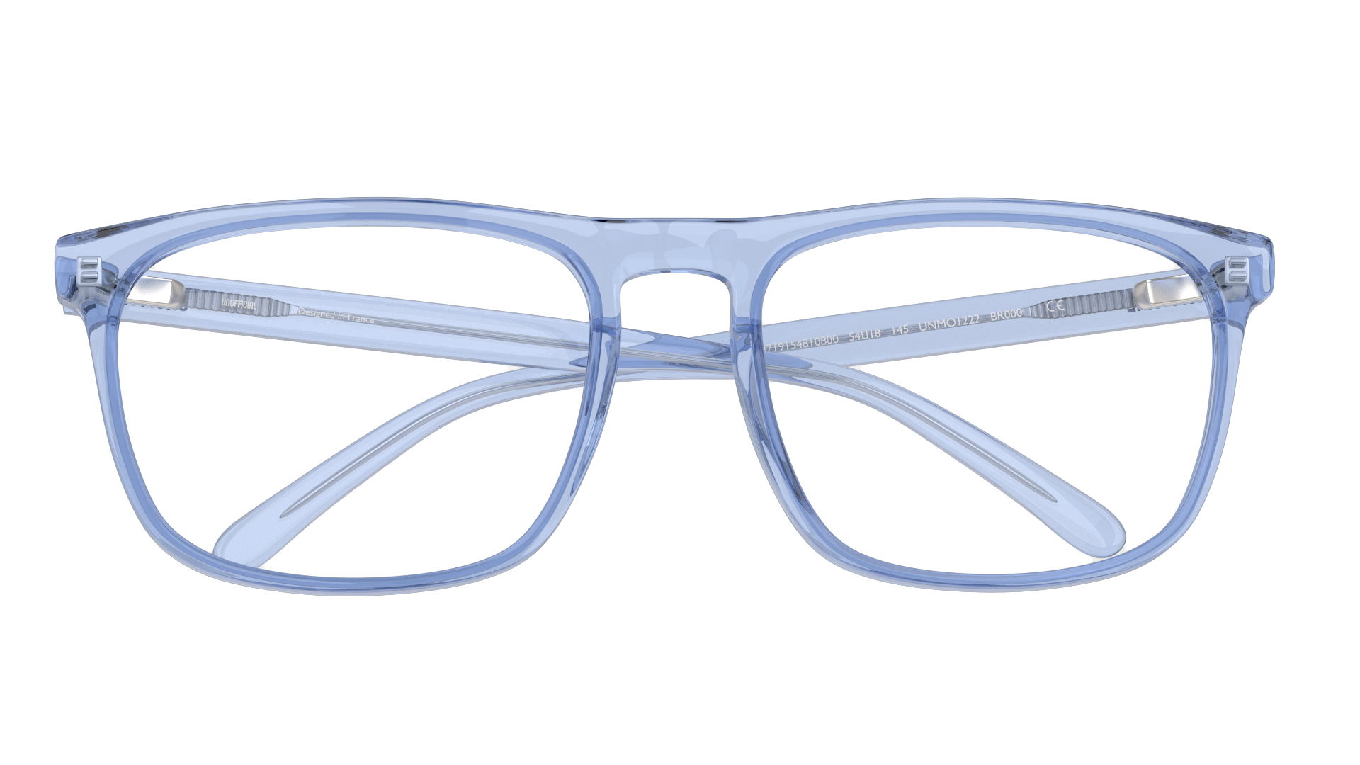 Folded Unofficial UNOM0227 (LL00) Glasses Transparent / Blue