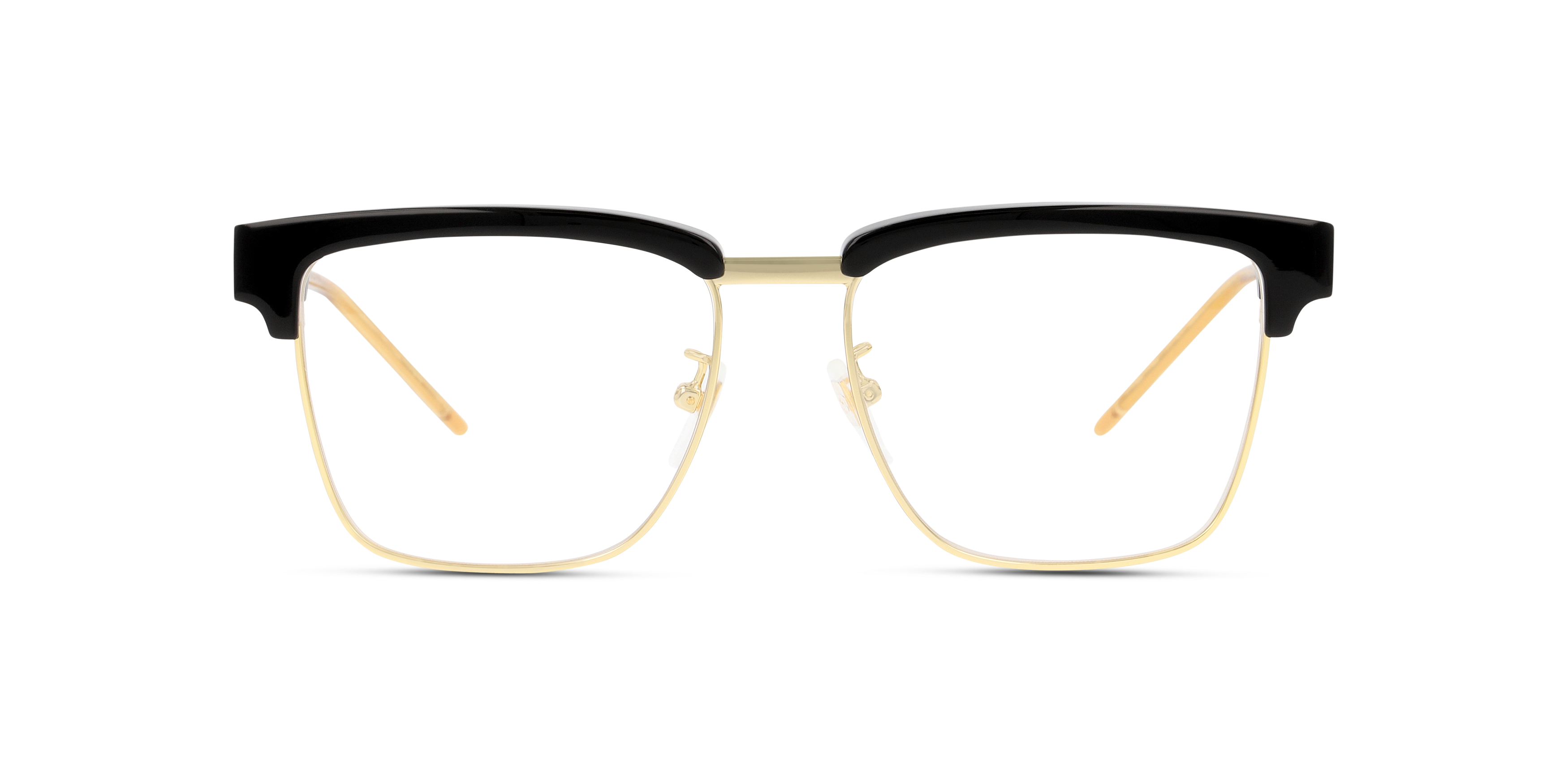 Front Gucci GG0605O Glasses Transparent / Black, Gold