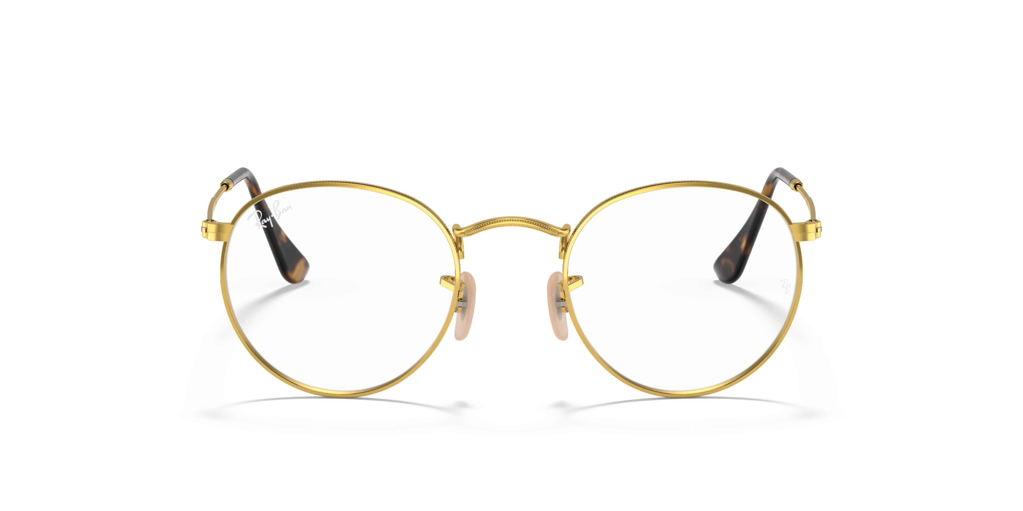Front Ray-Ban Round Metal RX 3447V Glasses Transparent / Gold