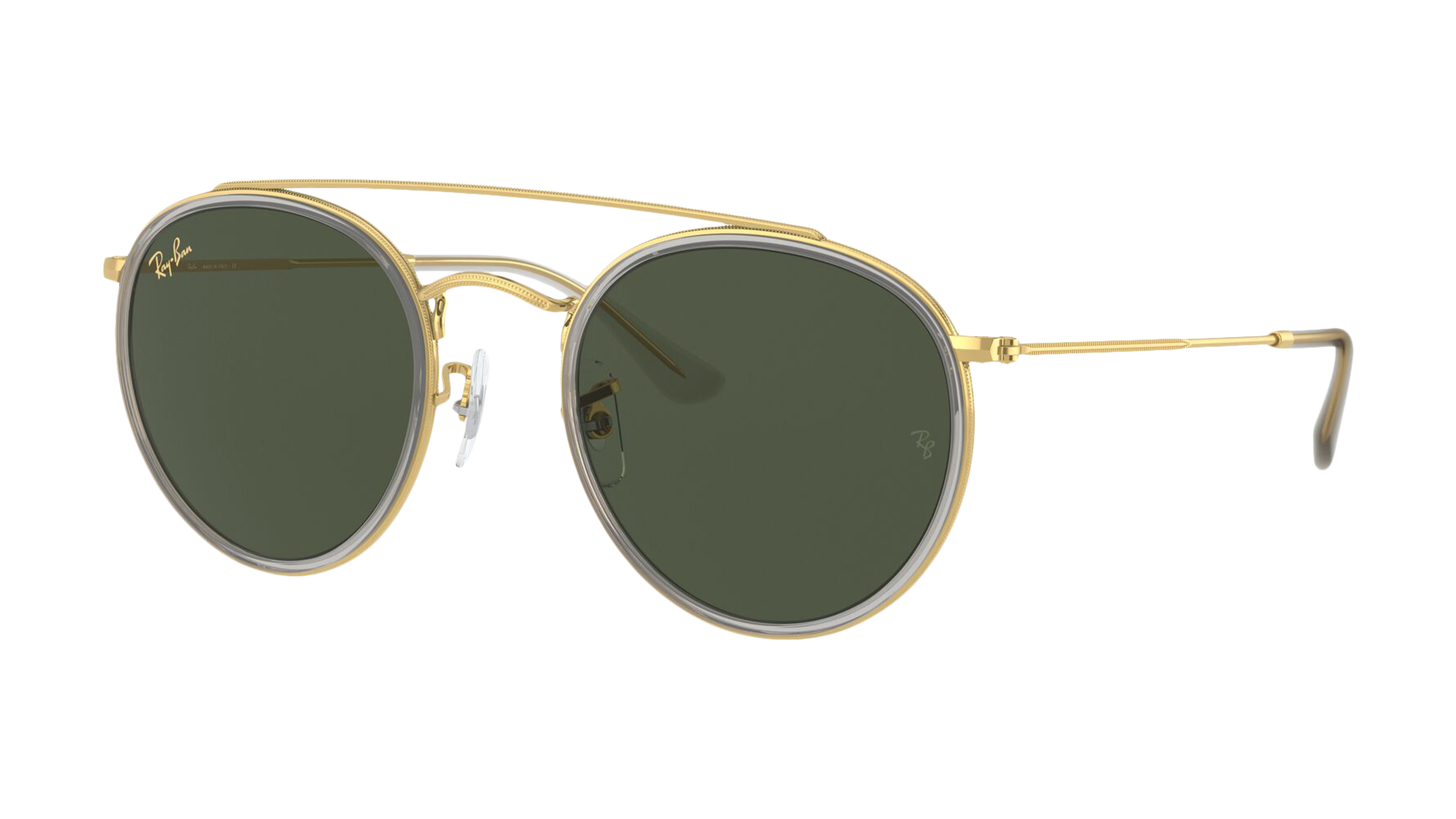 Angle_Left01 Ray-Ban Round Double Bridge Legend Gold RB3647N 9210R5 Blauw / Goud