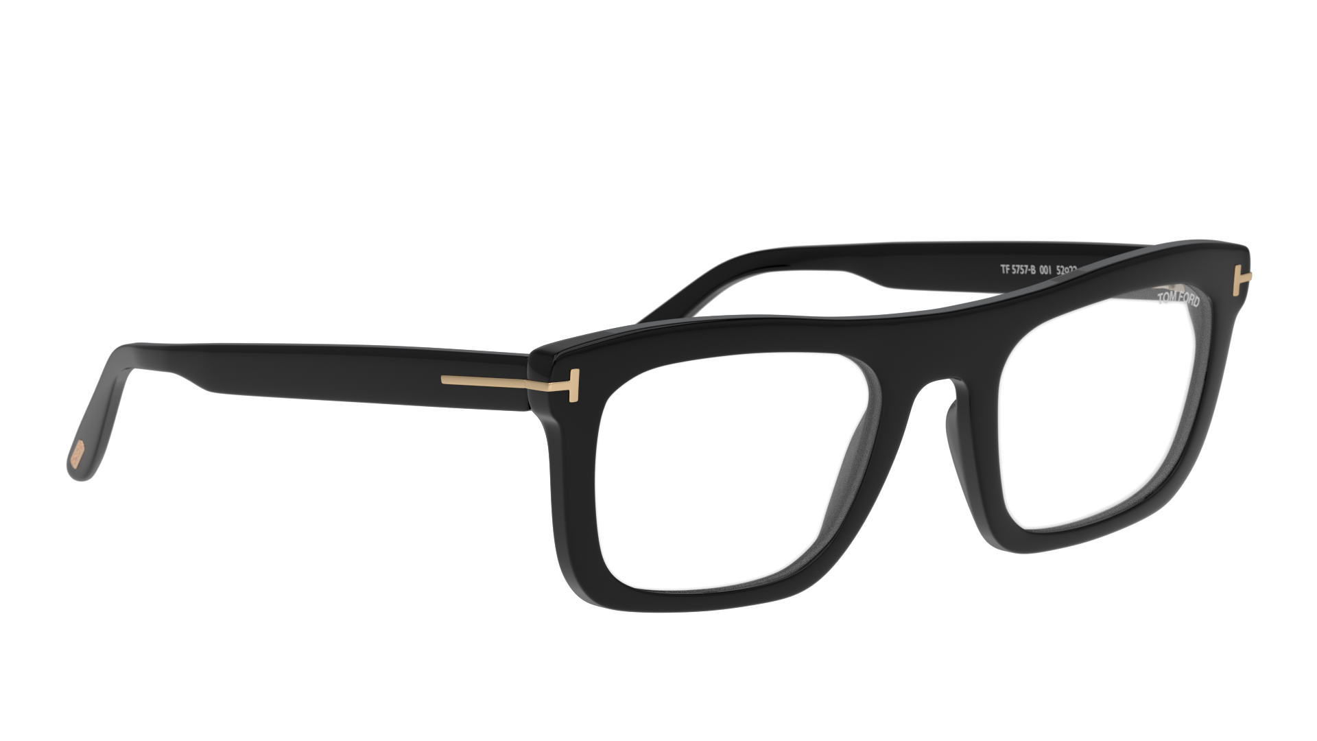 Angle_Right01 Tom Ford FT 5757-B (001) Glasses Transparent / Black