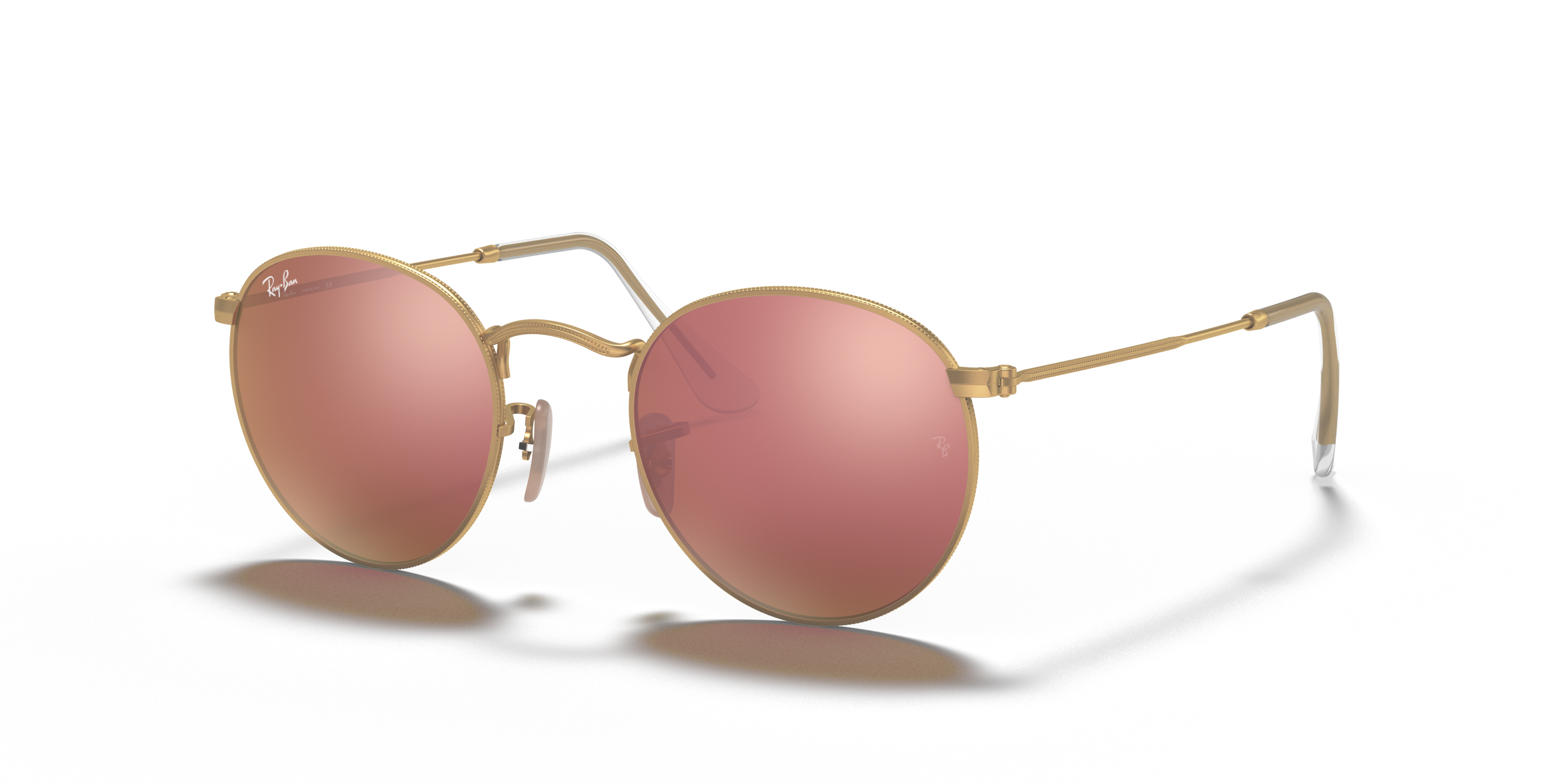 Angle_Left01 Ray-Ban Round RB 3447 (112/Z2) Sunglasses Pink / Gold