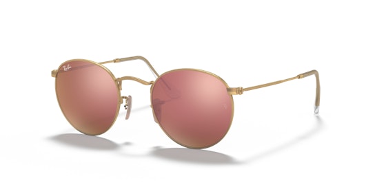 Ray-Ban Round Flash Lenses RB 3447 Sunglasses Pink / Gold