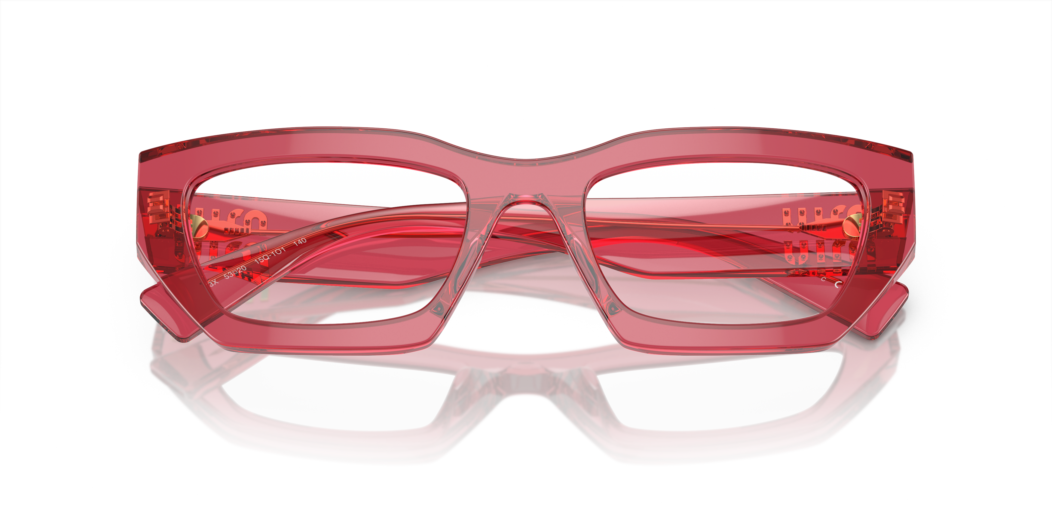 Folded Miu Miu MU 03XV 15Q1O1 Transparant, Rood