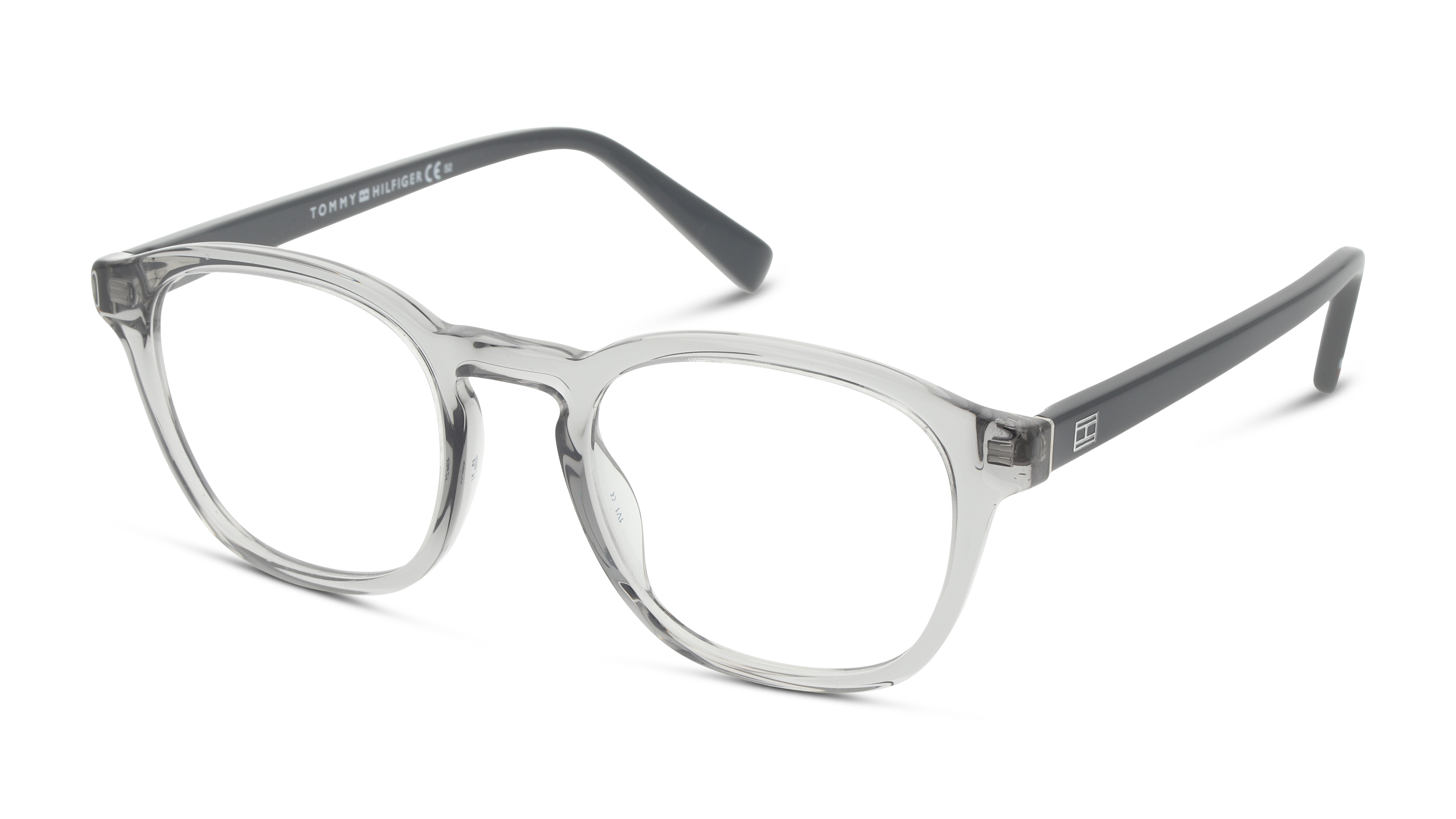 Angle_Left01 Tommy Hilfiger Bio-Based TH 1858/RE (KB7) Glasses Transparent / Grey
