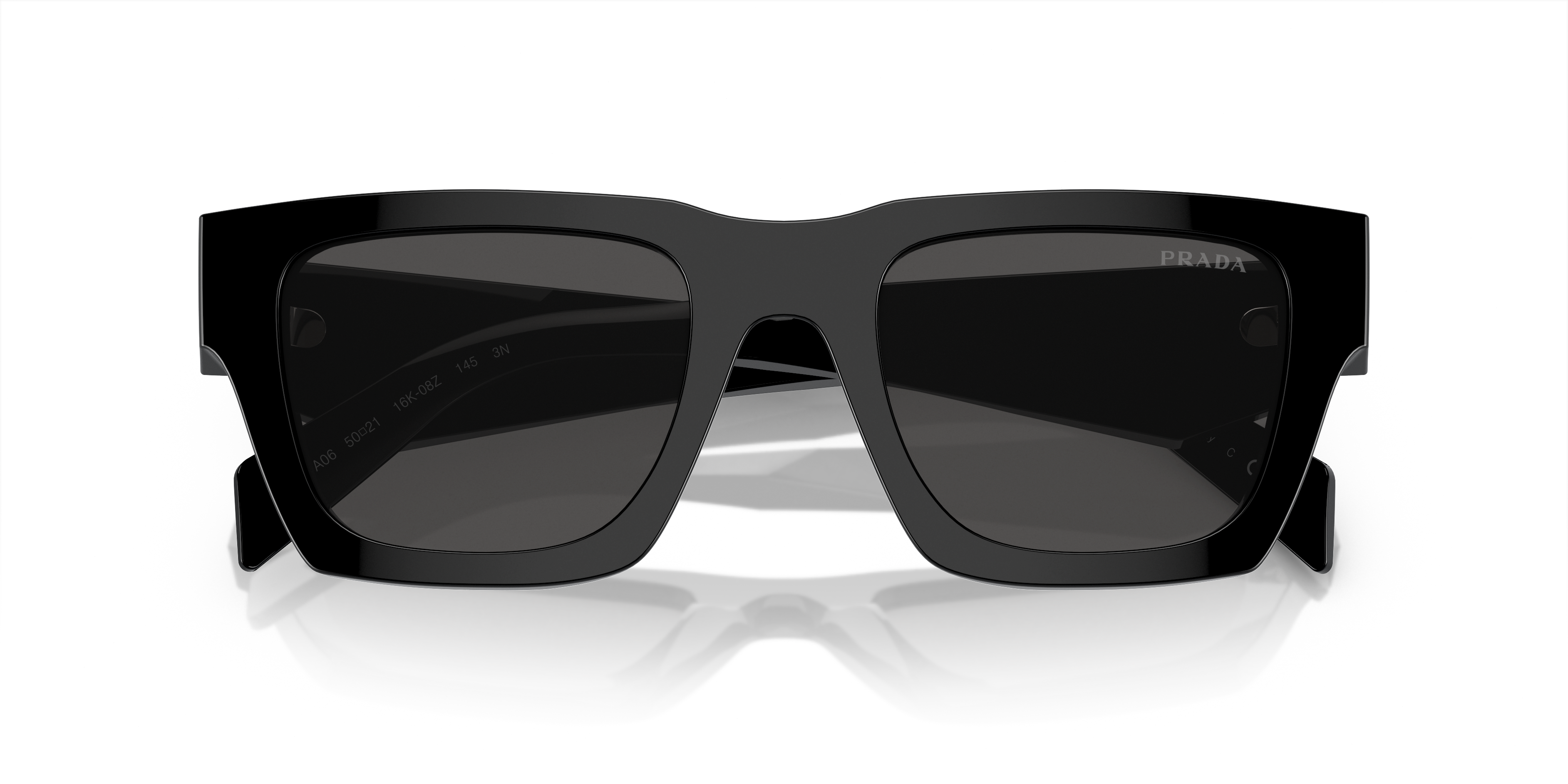 Folded Prada PR A06S Sunglasses Grey / Black