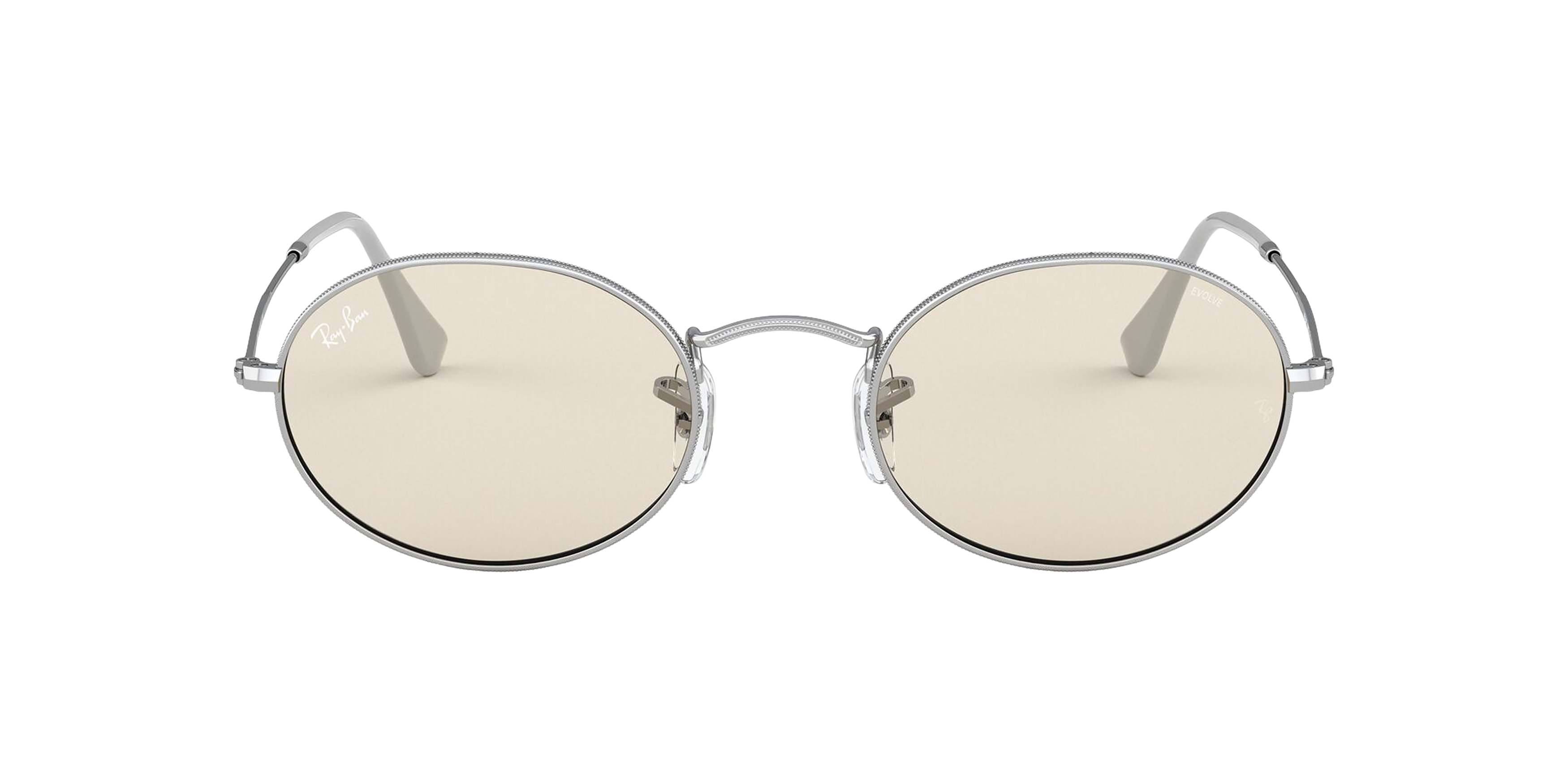 Front Ray-Ban Oval Solid Evolve RB3547 003/T2 Bruin / Zilver