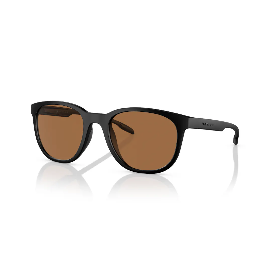 Native XD9042 Lunettes de Soleil - Ronde Noir - Verres Polarisés Native XD9042 Lunettes de Soleil - Ronde Noir - Verres Polarisés