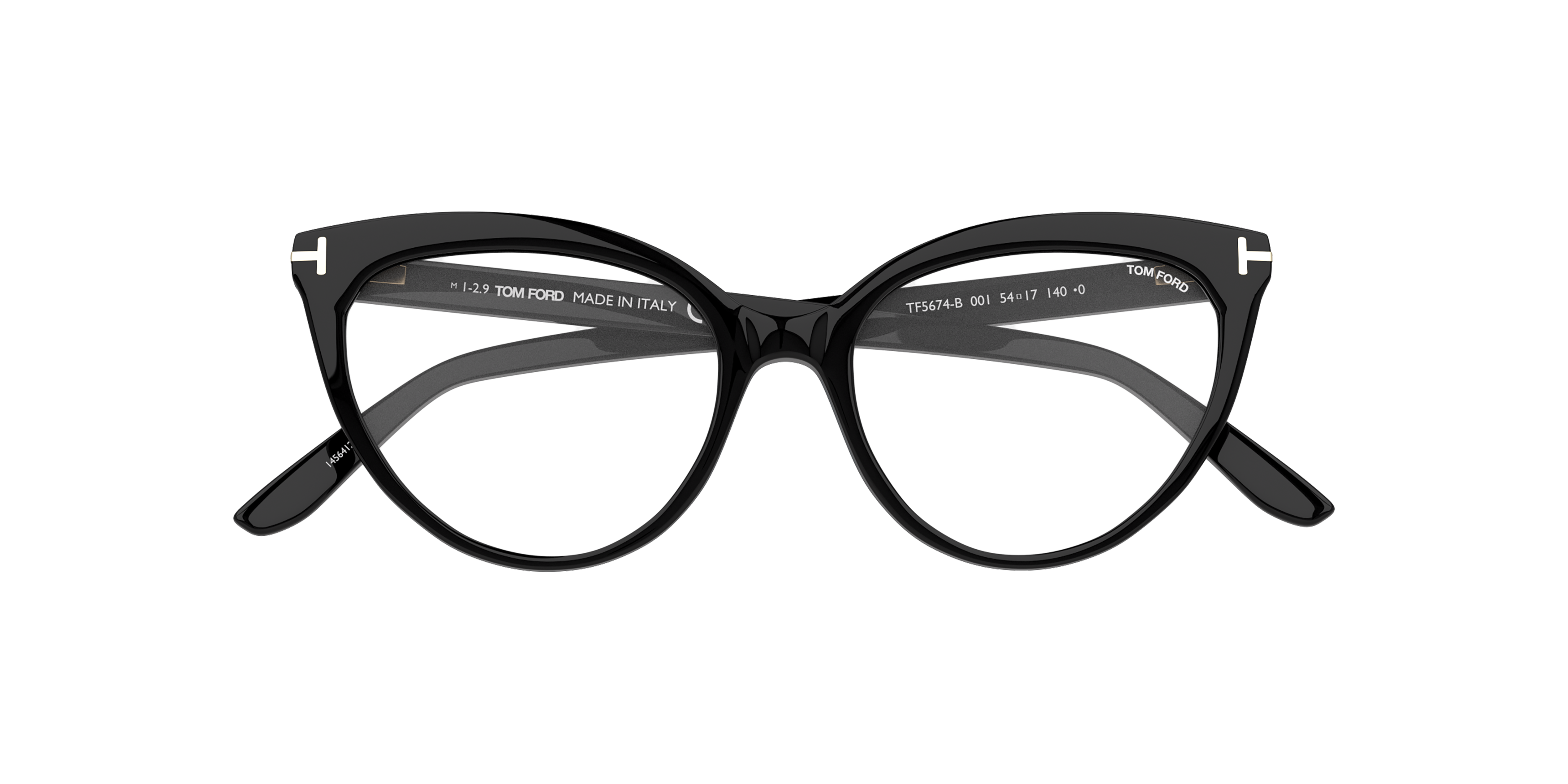 Folded Tom Ford FT 5674-B (001) Glasses Transparent / Black