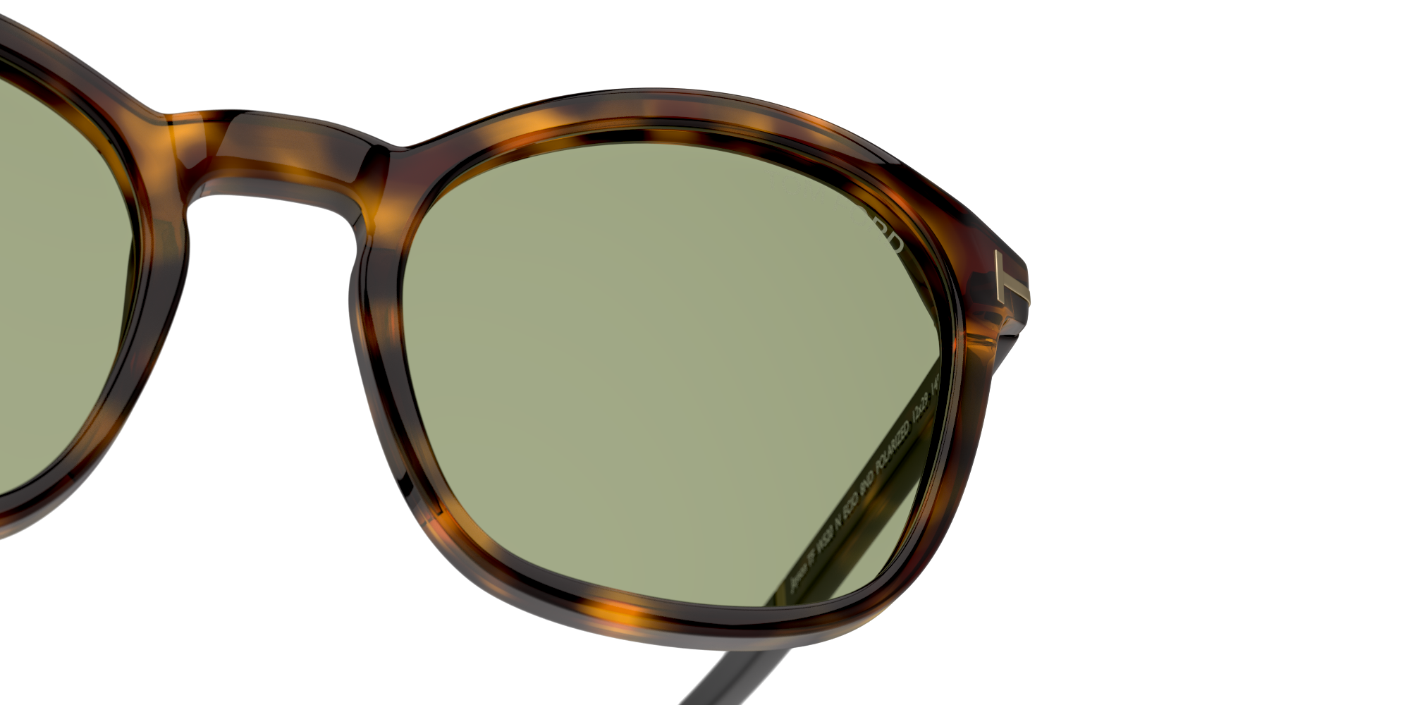 Detail01 Tom Ford FT 1020 (52N) Sunglasses Green / Havana