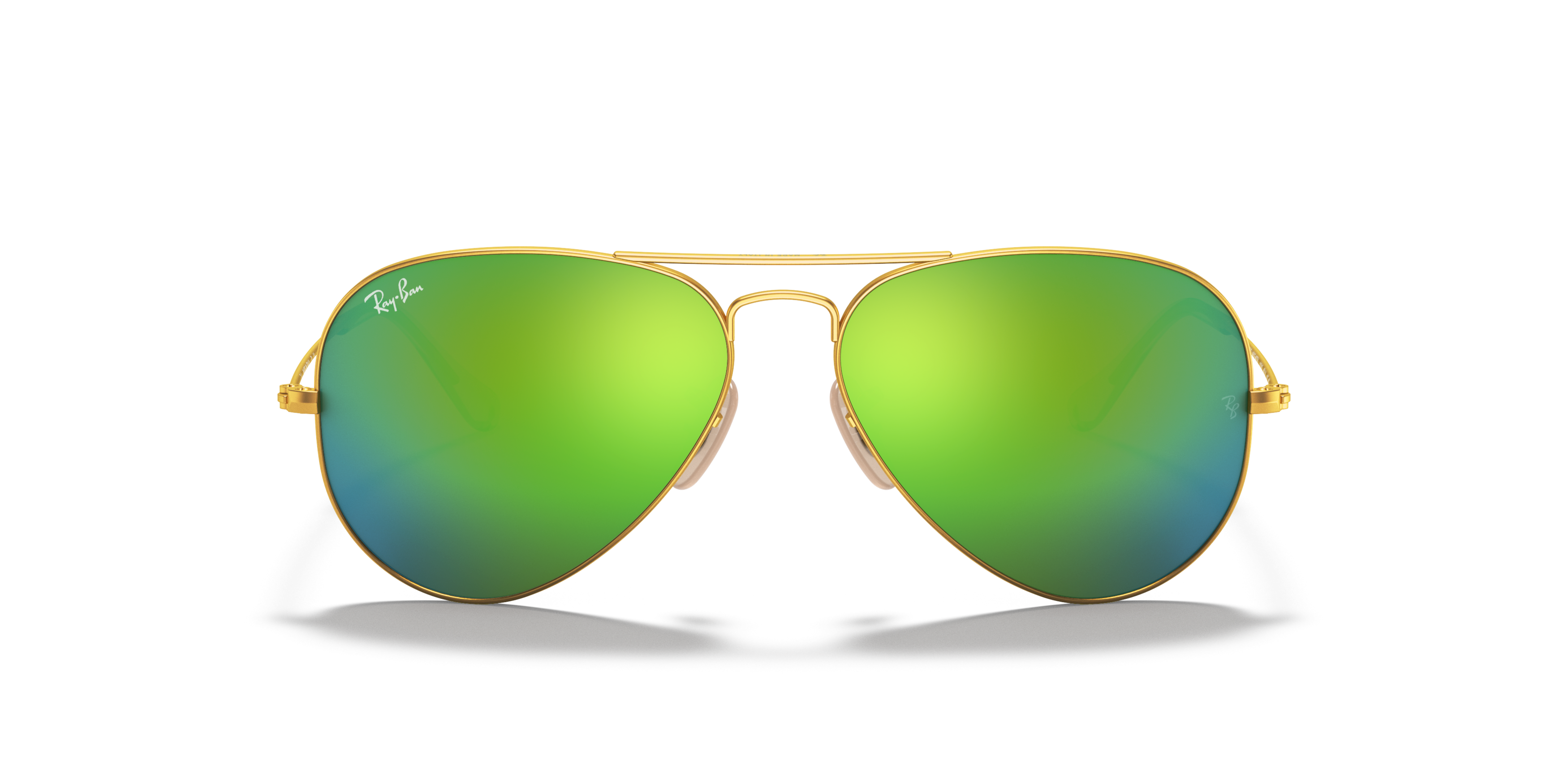 Front Ray-Ban Aviator RB 3025 Sunglasses Green / Gold