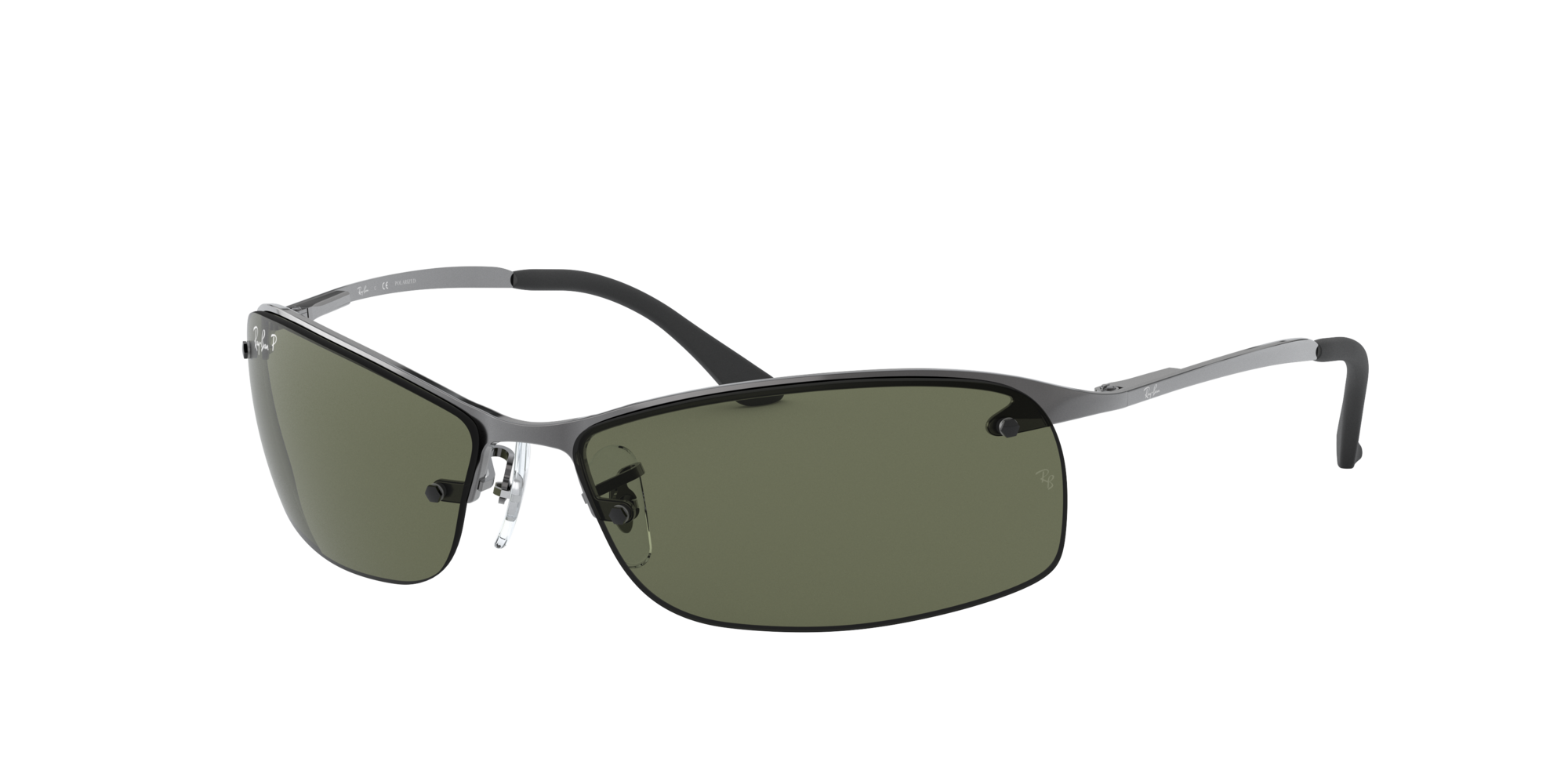Angle_Left01 Ray-Ban RB 3183 (004/9A) Sunglasses Green / Silver