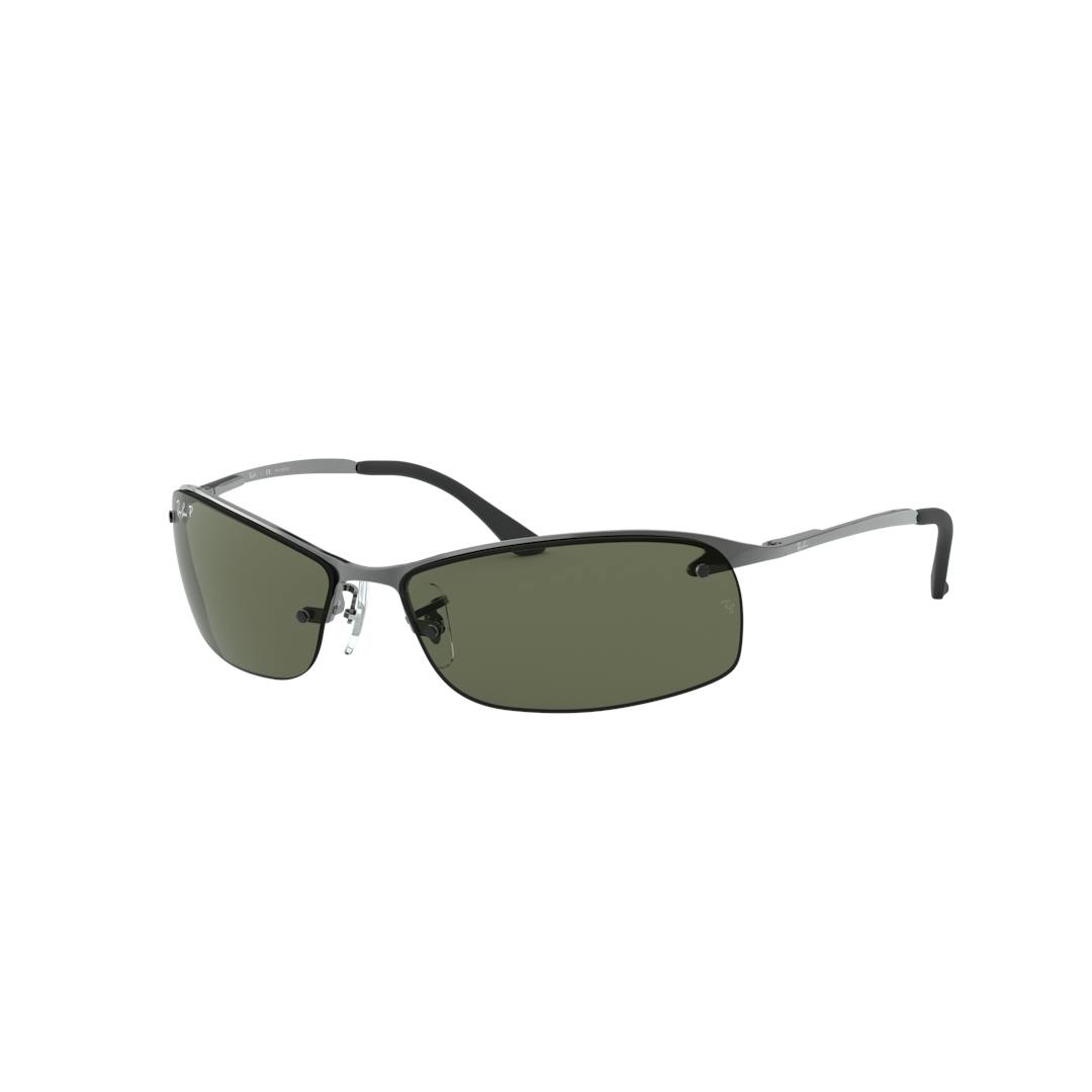 Ray-Ban RB3183 Lunettes de Soleil Homme - Rectangle Gris - Verres Polarisés