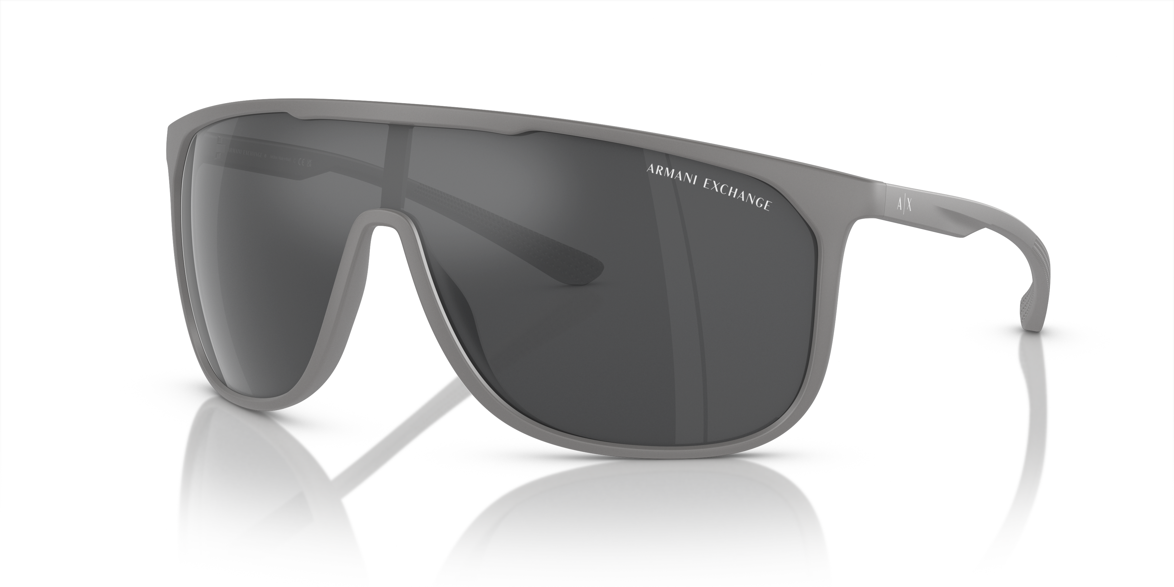 Angle_Left01 Armani Exchange AX 4137SU (81806G) Sunglasses Silver / Grey