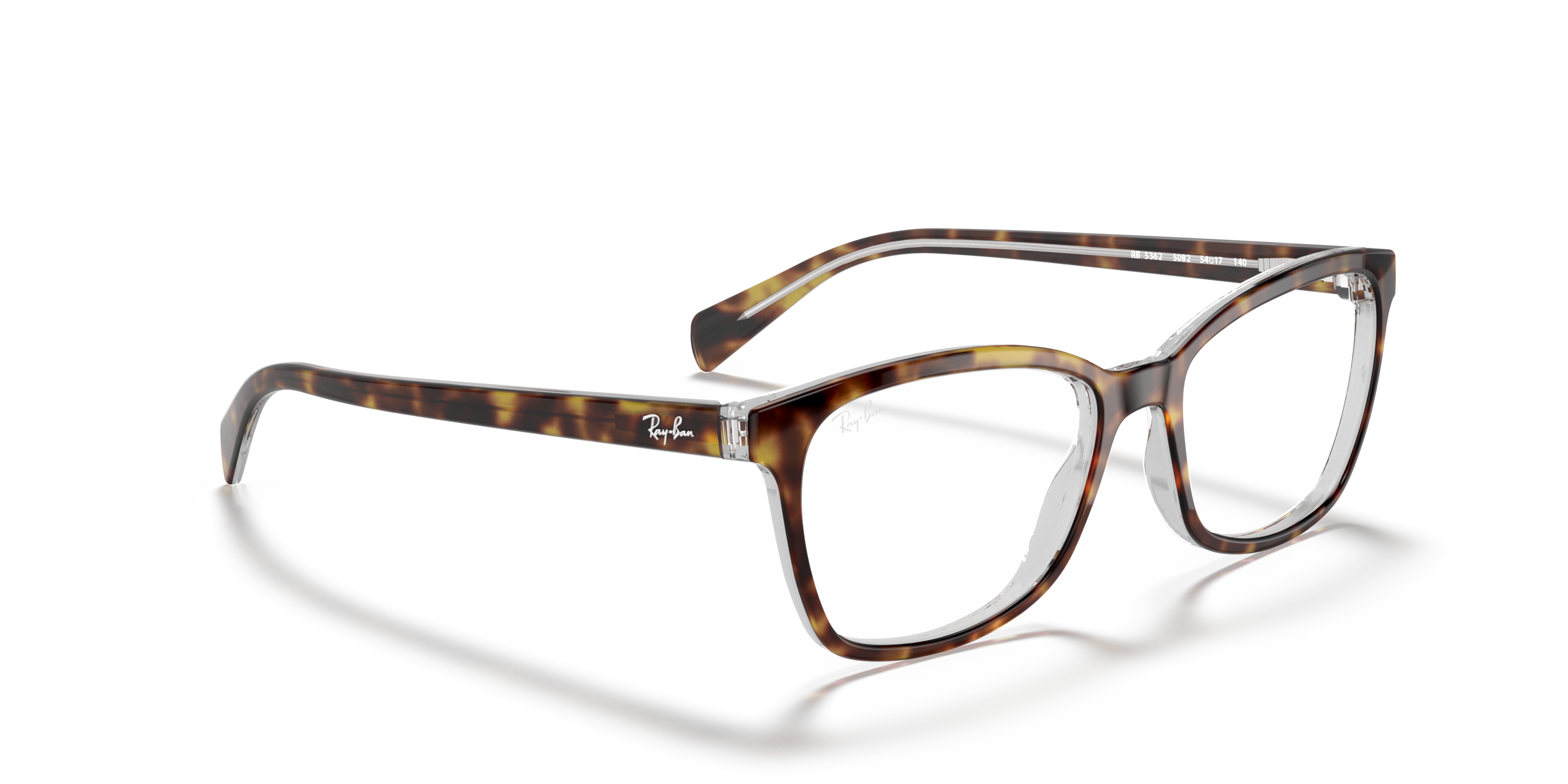 Angle_Right01 Ray-Ban RX 5362 (5082) Glasses Transparent / Tortoise Shell
