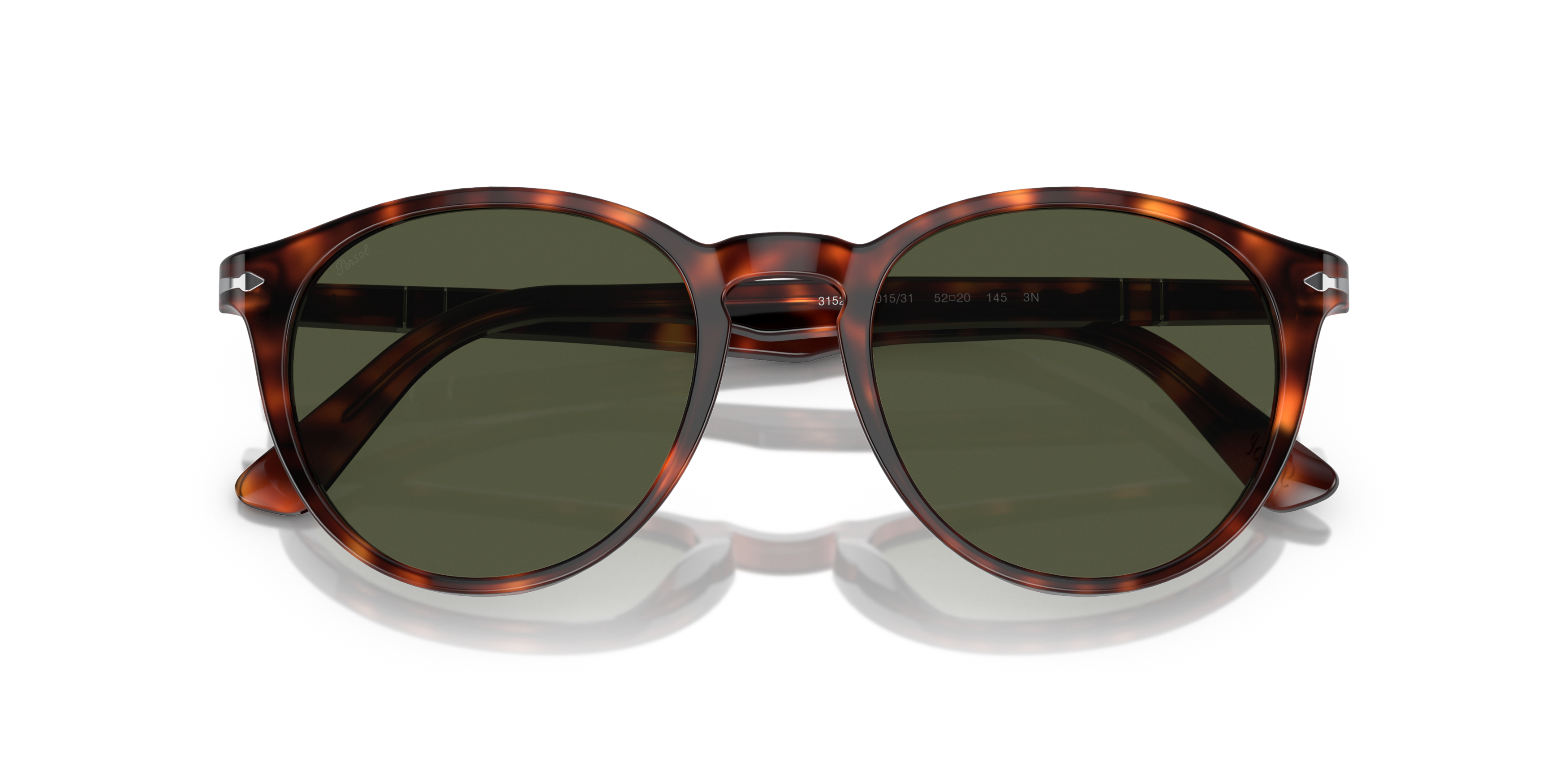 Folded Persol PO 3152S Sunglasses Green / Tortoise Shell