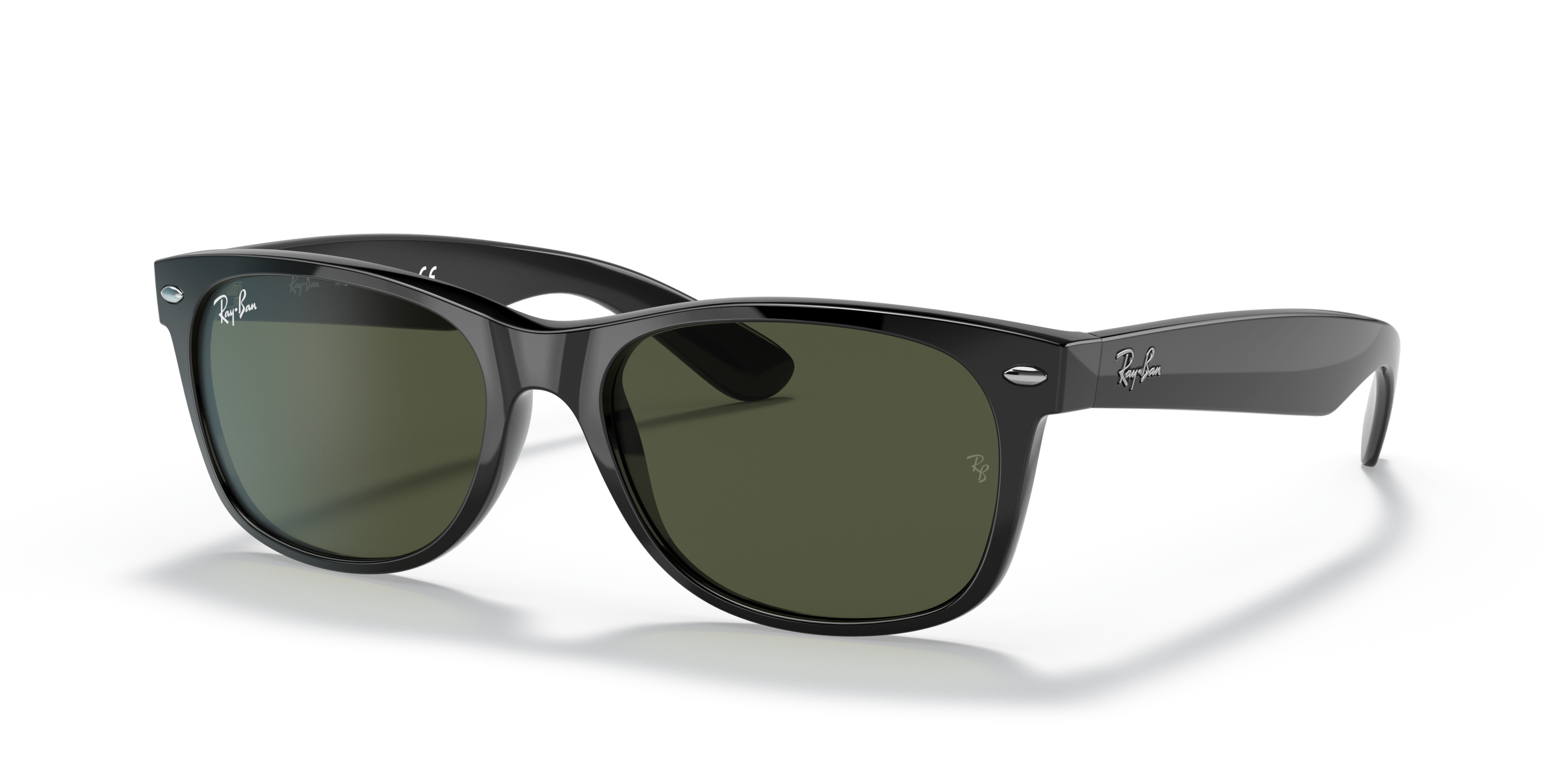 Angle_Left01 Ray-Ban New Wayfarer Classic RB 2132 (901L) Sunglasses Green / Black