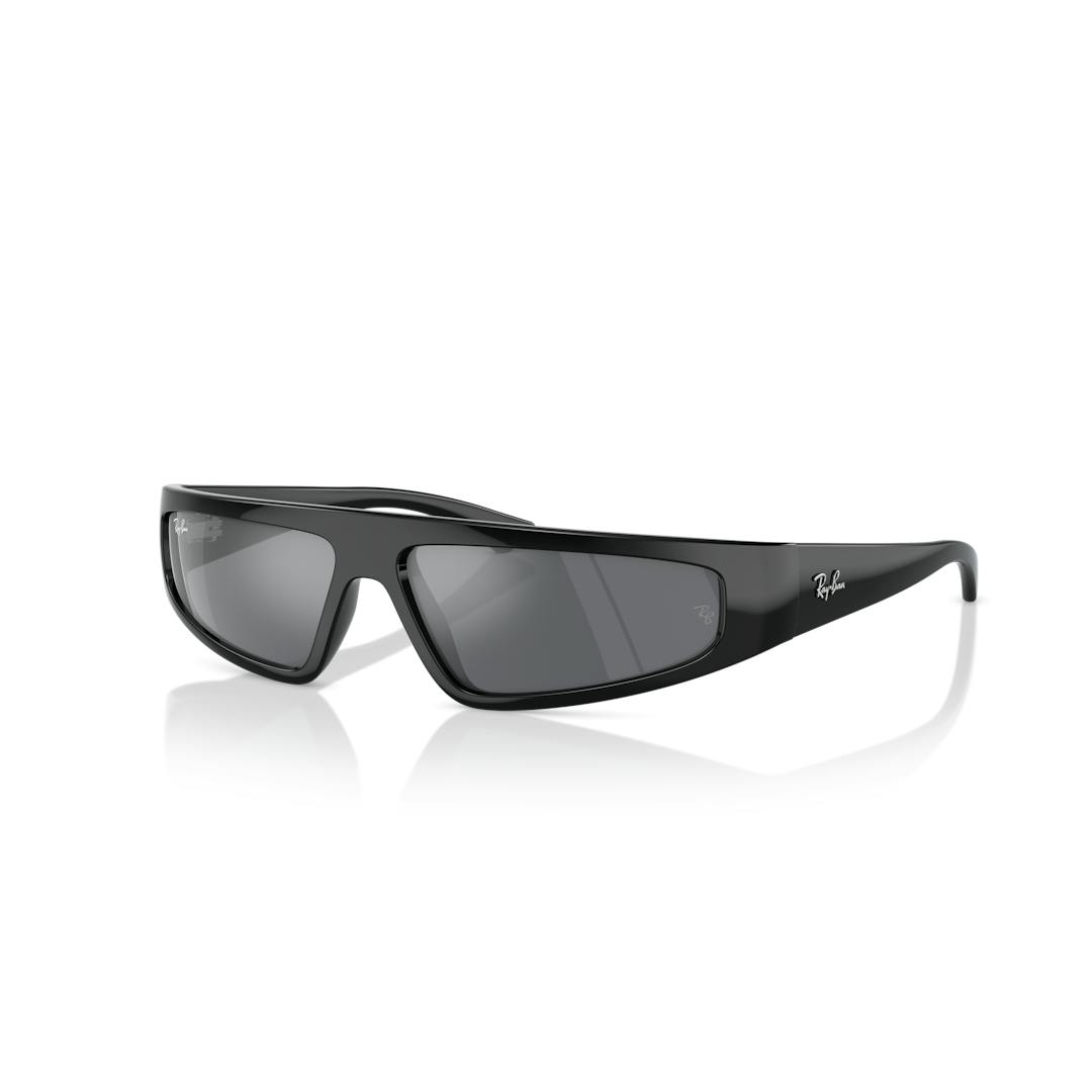 Ray-Ban Izaz Bio Based 0RB4432 Solbriller - Runde Sort Spejlede Linser