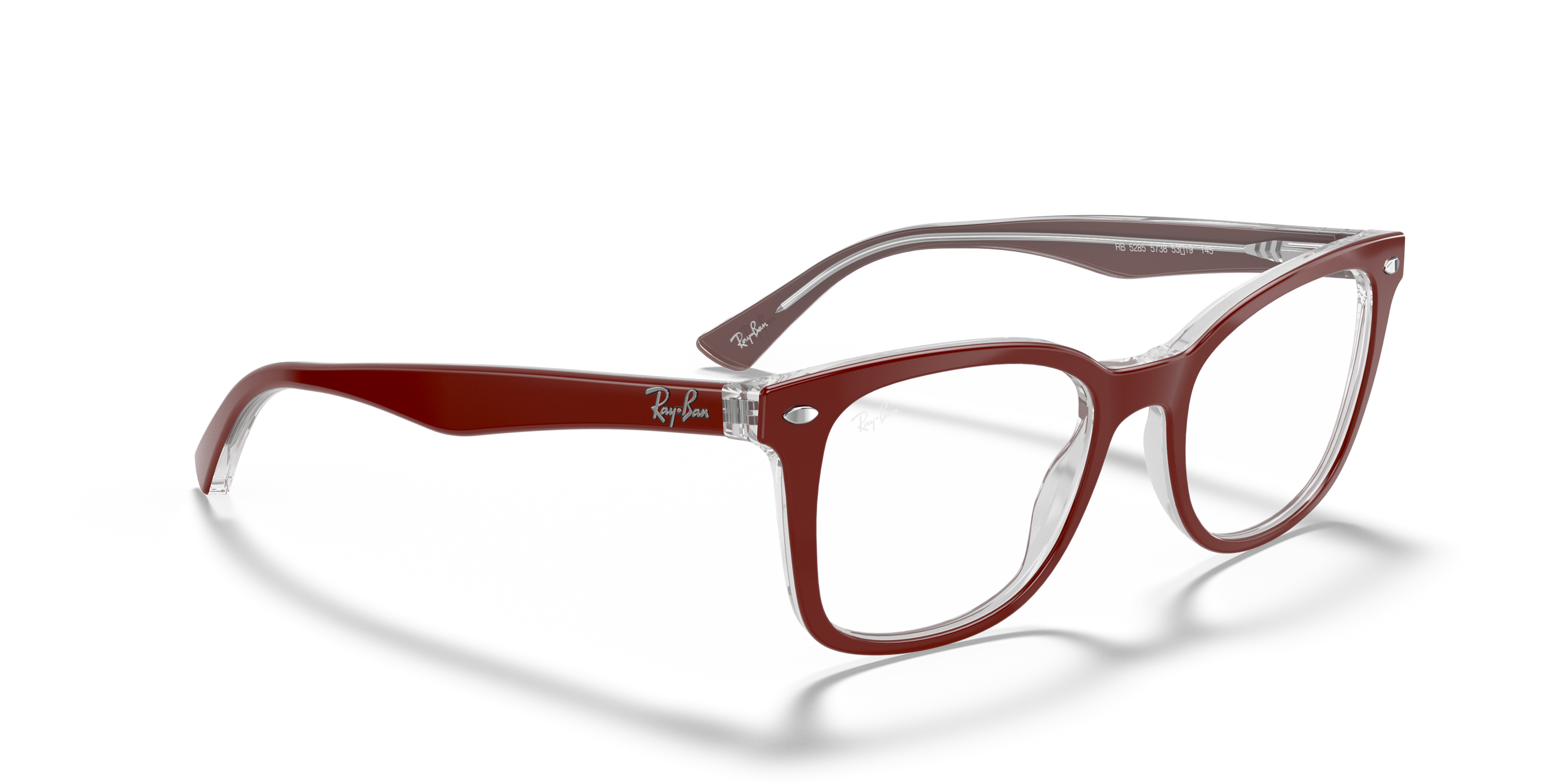 Angle_Right01 Ray-Ban RX 5285 Glasses Transparent / Red