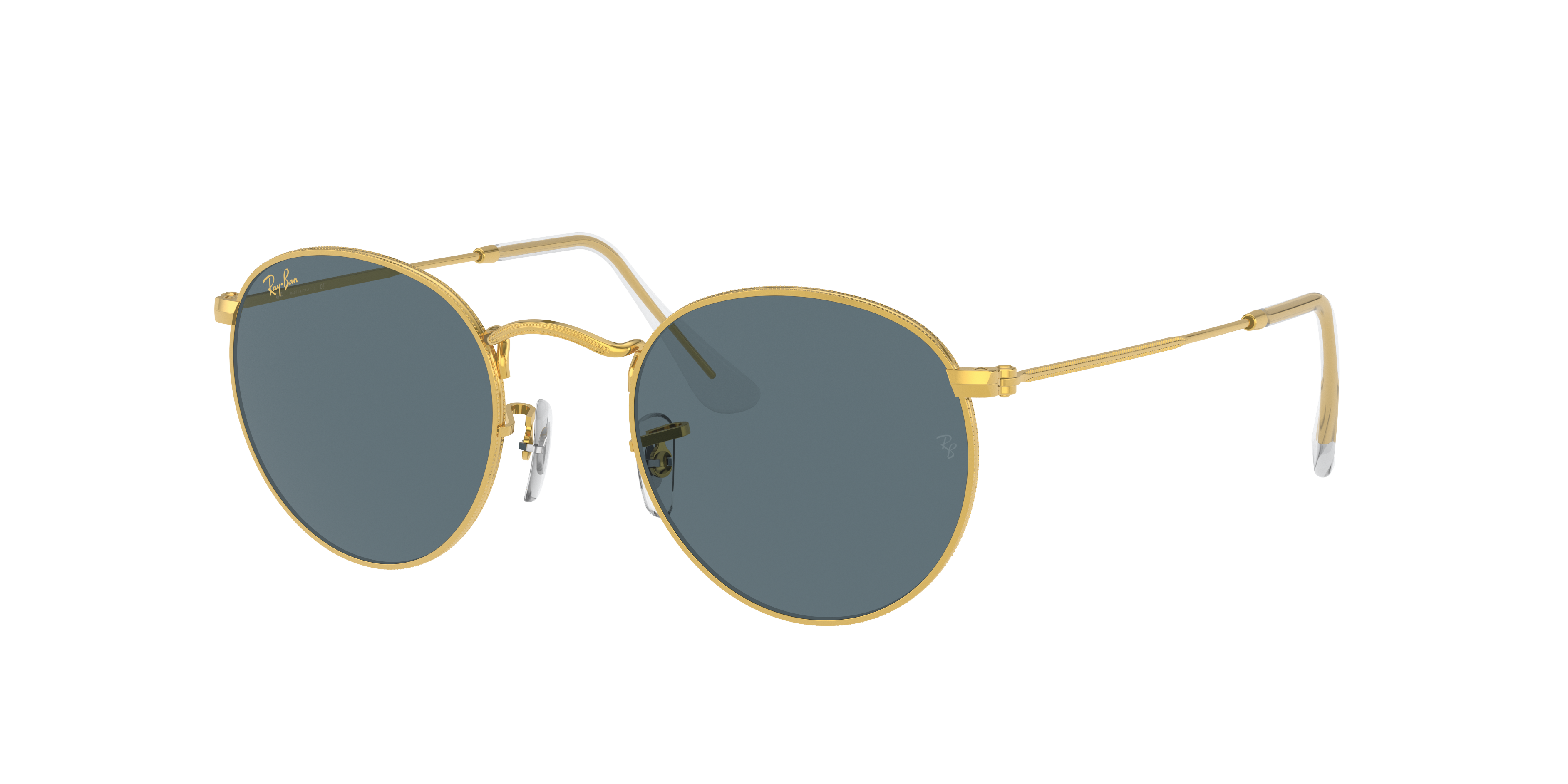 Angle_Left01 Ray-Ban Round Metal RB3447 9196R5 Blauw / Goud