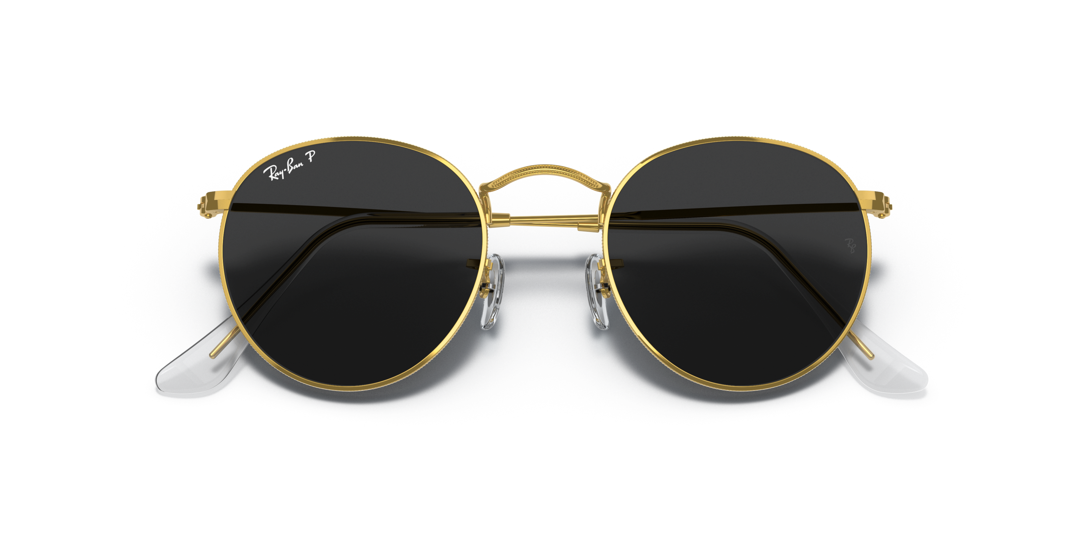 Folded Ray-Ban Round Metal RB3447 001 Groen / Goud