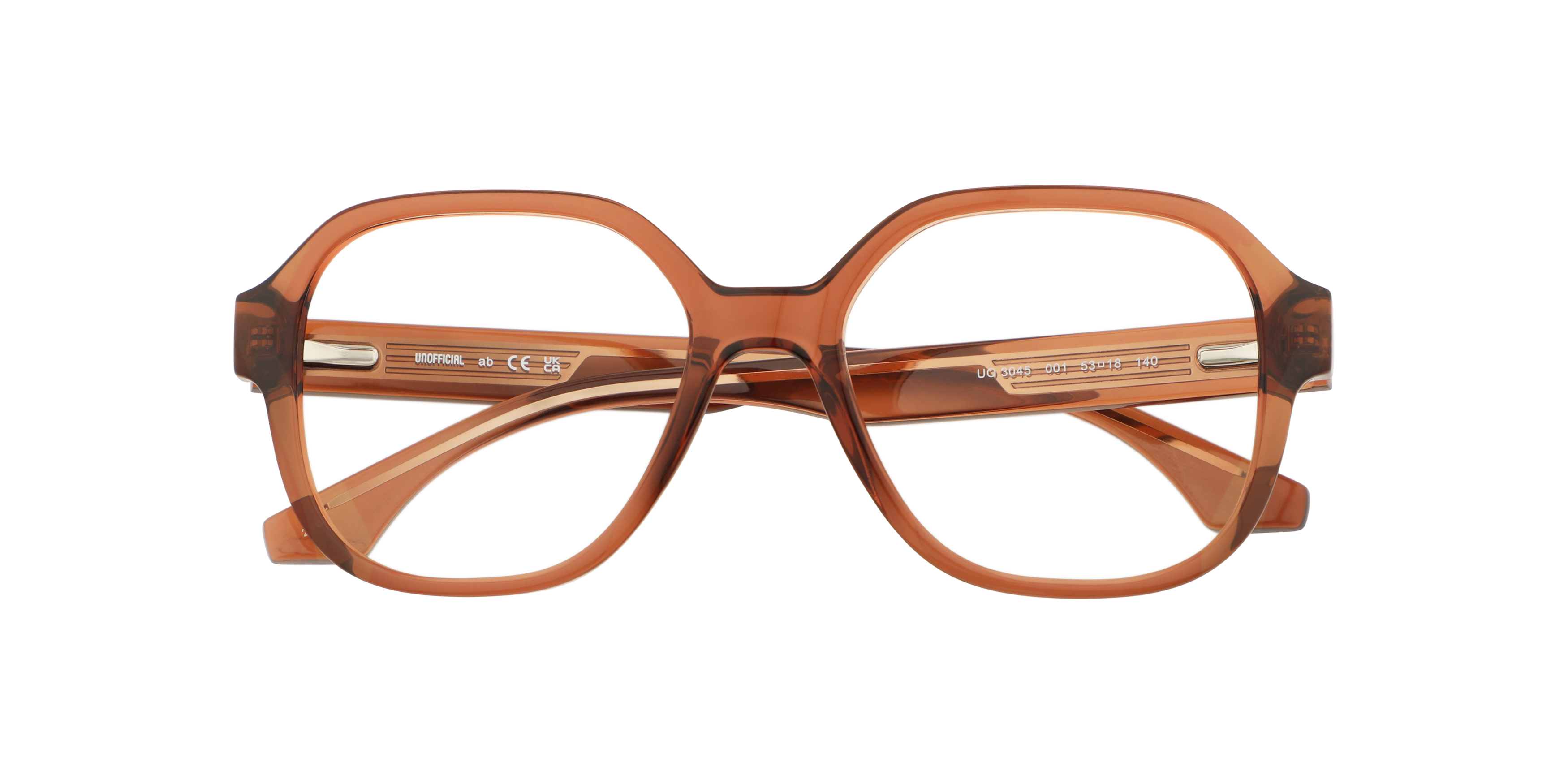 Folded Unofficial UO3045 Glasses Transparent / Transparent, Brown