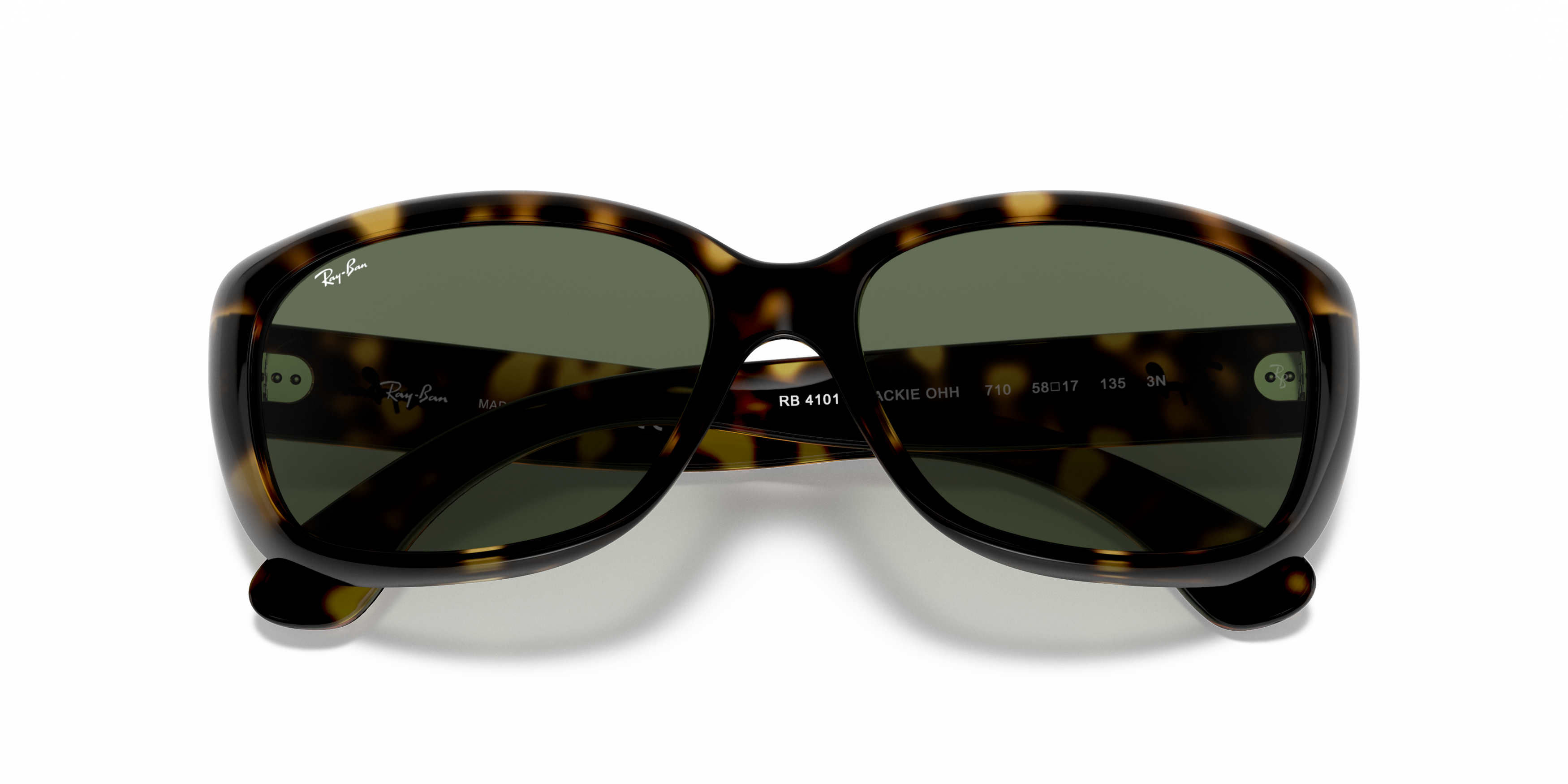 Folded Ray-Ban Jackie Ohh RB 4101 (710) Sunglasses Green / Tortoise Shell