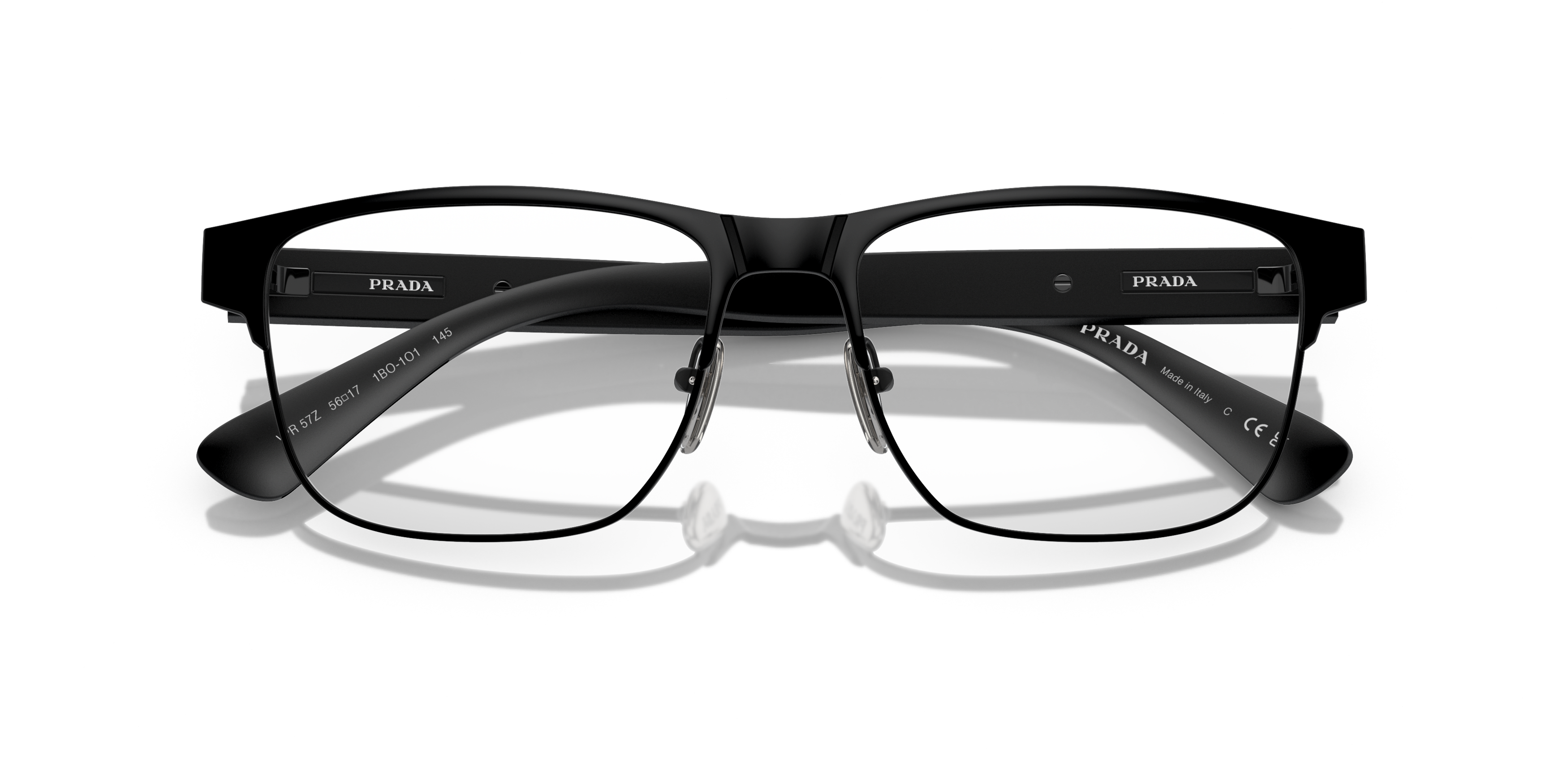 Folded Prada PR 57ZV (1BO1O1) Glasses Transparent / Black