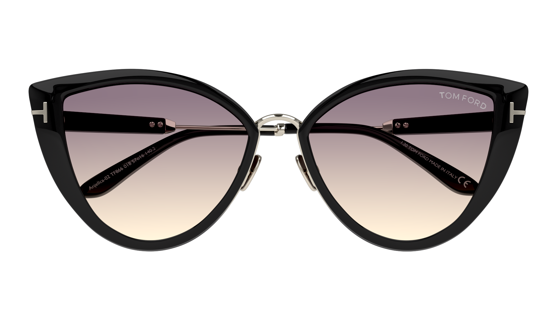 Folded Tom Ford Anjelica FT0868 (01B) Sunglasses Grey / Black