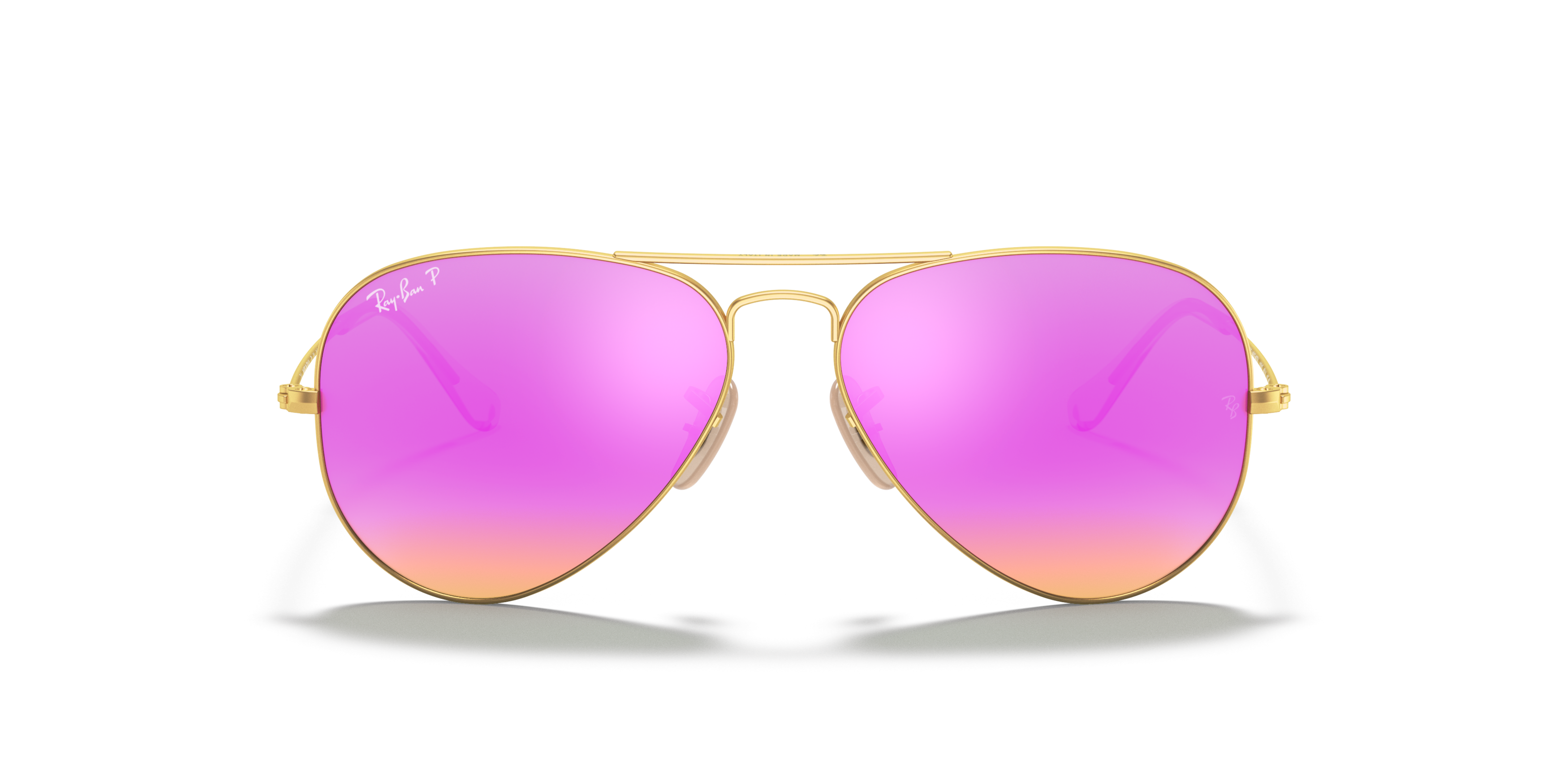 Front Ray-Ban Aviator Flash Lenses RB3025 112/1Q Roze / Goud