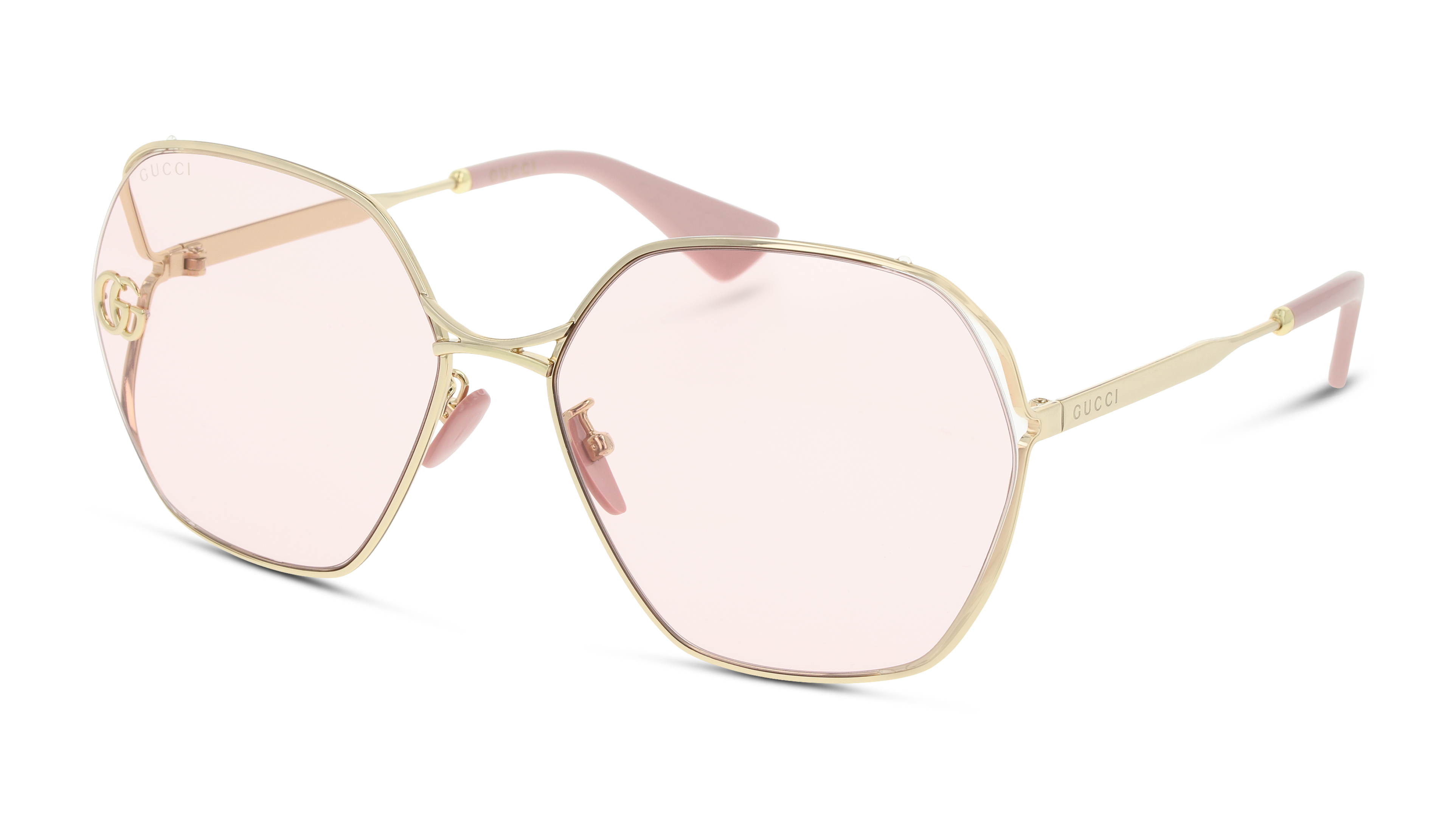 Angle_Left01 Gucci GG 0818SA Sunglasses Pink / Gold