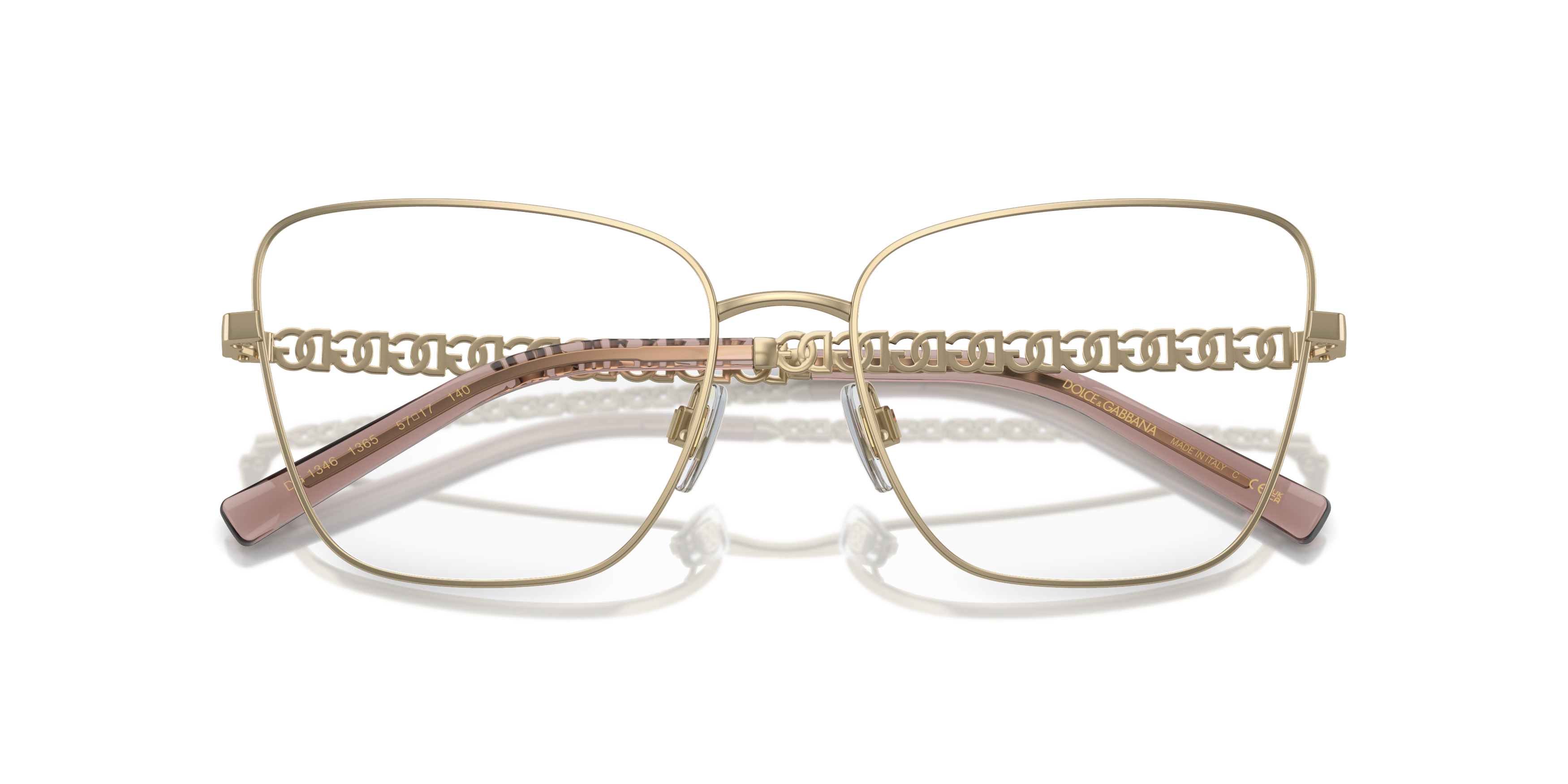 Folded Dolce & Gabbana DG 1346 Glasses Transparent / Gold