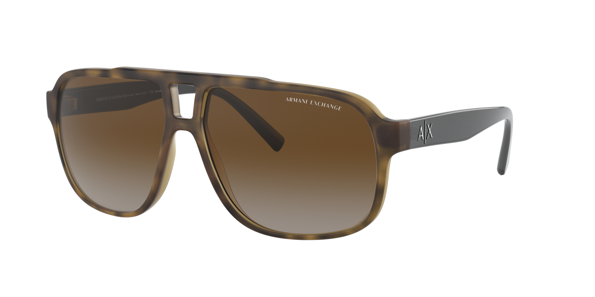 Angle_Left01 Armani Exchange AX 4104S (8029T5) Sunglasses Brown / Havana