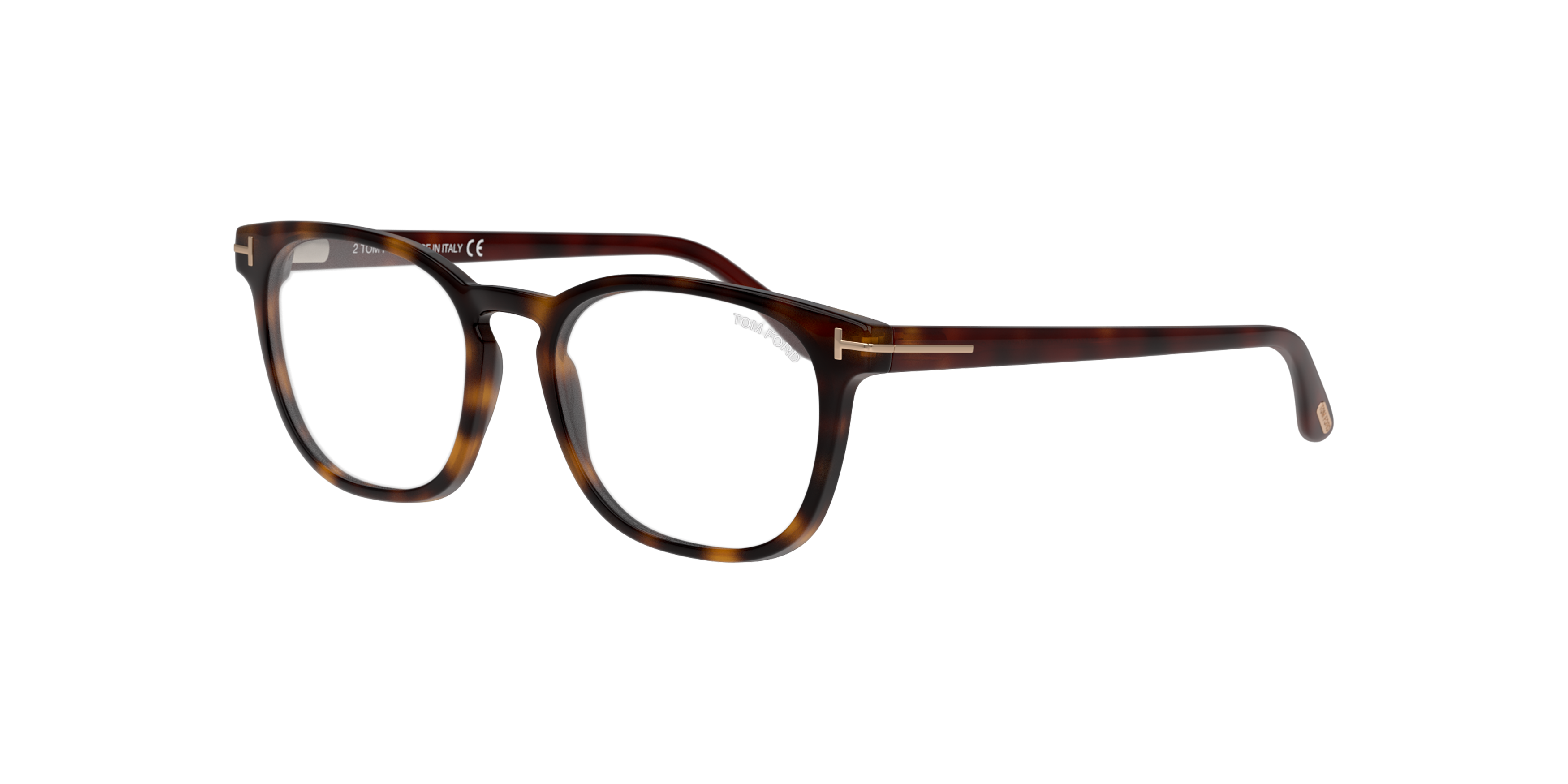 Angle_Left01 Tom Ford FT5868-B (052) Glasses Transparent / Havana