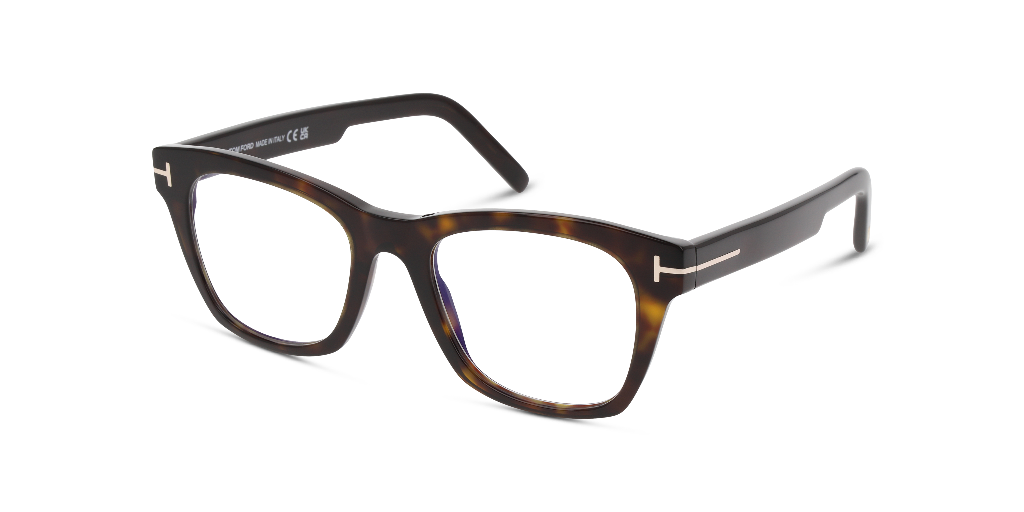 Angle_Left01 Tom Ford FT 5886-B Glasses Transparent / Havana