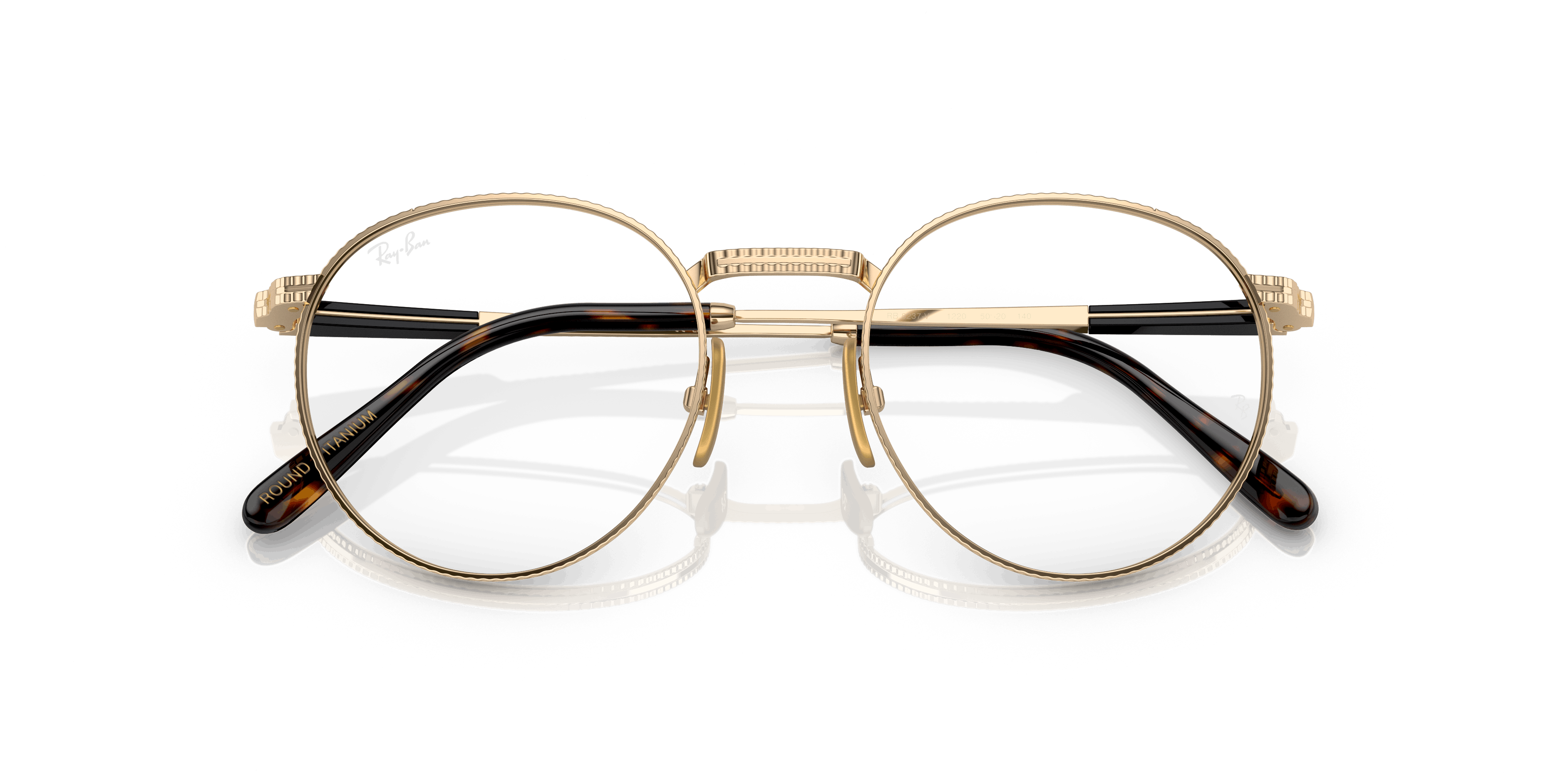 Folded, RAY-BAN Round II Titanium Optics RX8237V 1220