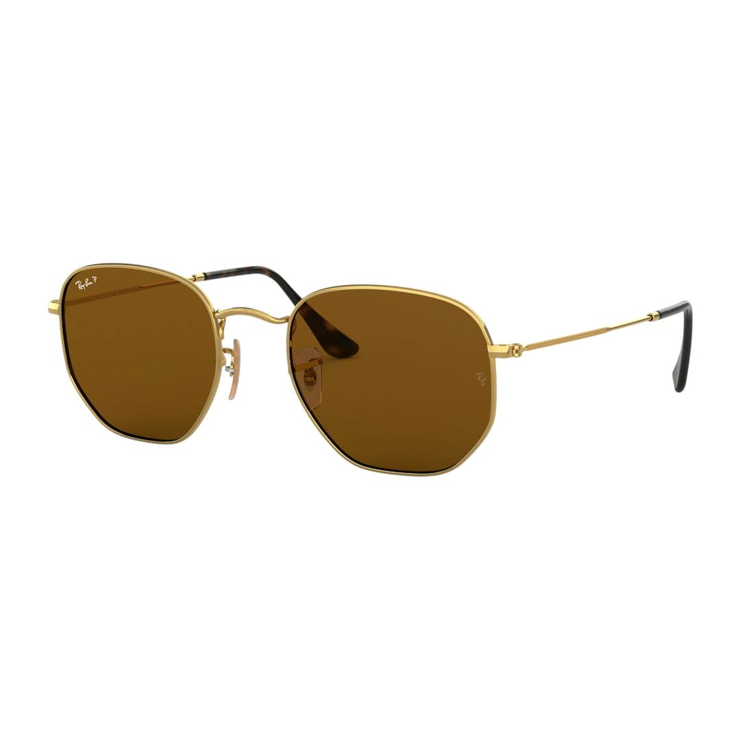 Ray-Ban Hexagonal RB3548N Lunettes de Soleil Homme - Hexagonale Doré - Verres Polarisés - Possibilit