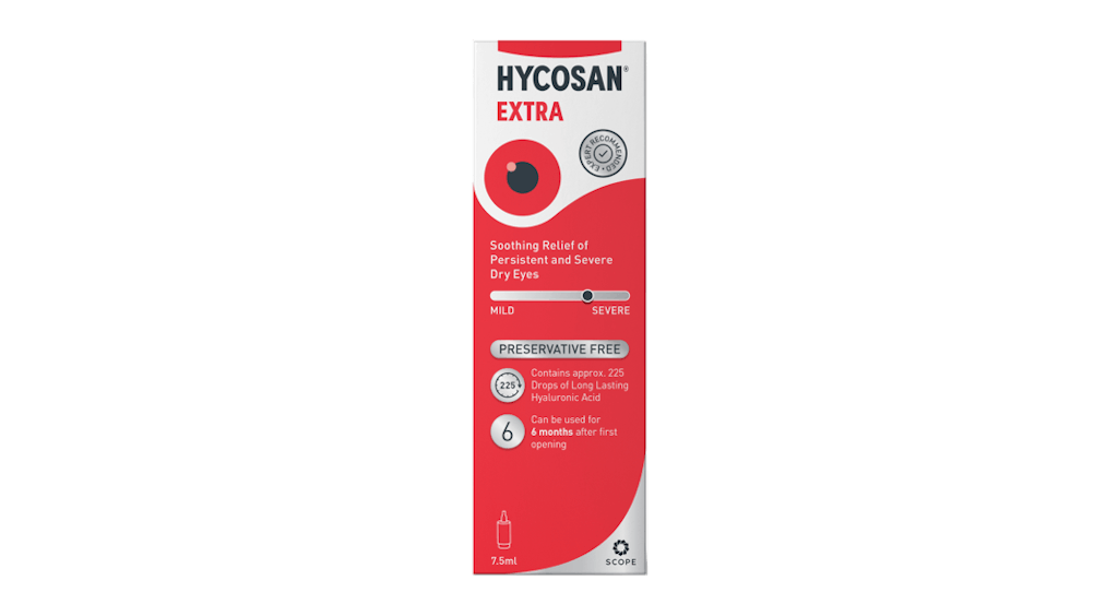 Hycosan Extra eye drops have been formulated with increased viscosity