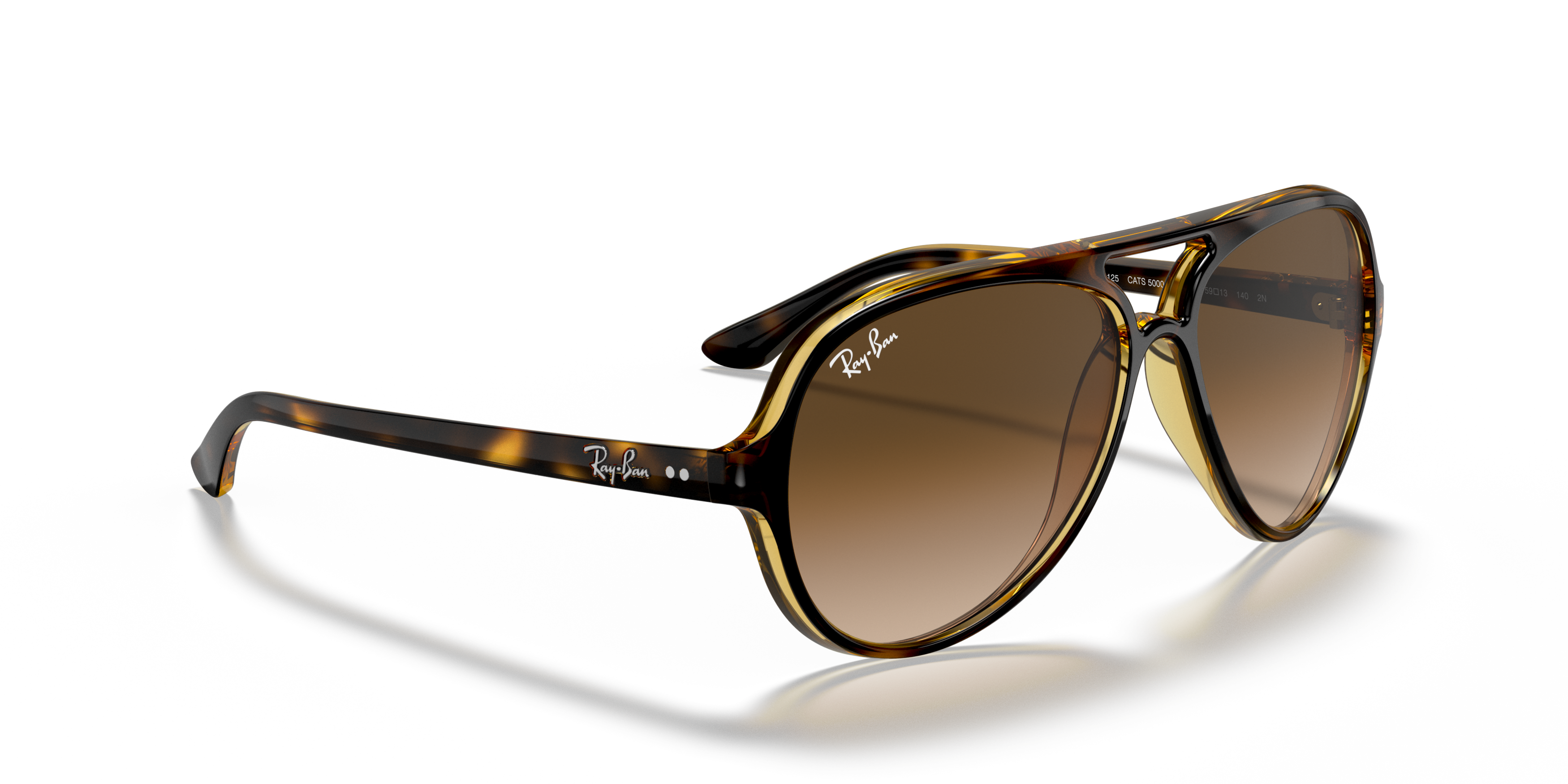 Angle_Right01 Ray-Ban Cats 5000 RB 4125 (710/51) sunglasses Brown / Tortoise Shell