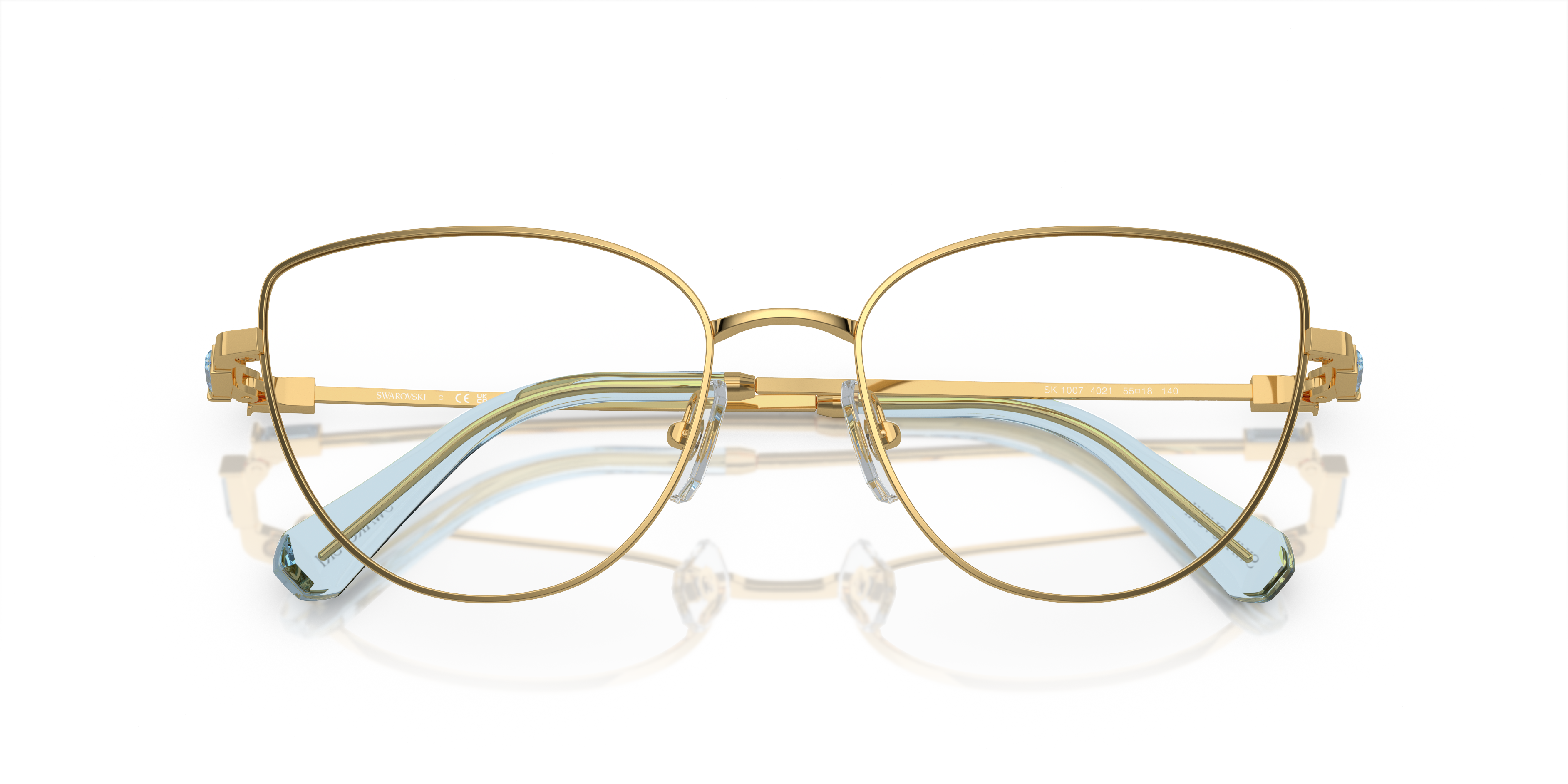 Folded Swarovski SK 1007 Glasses Transparent / Gold